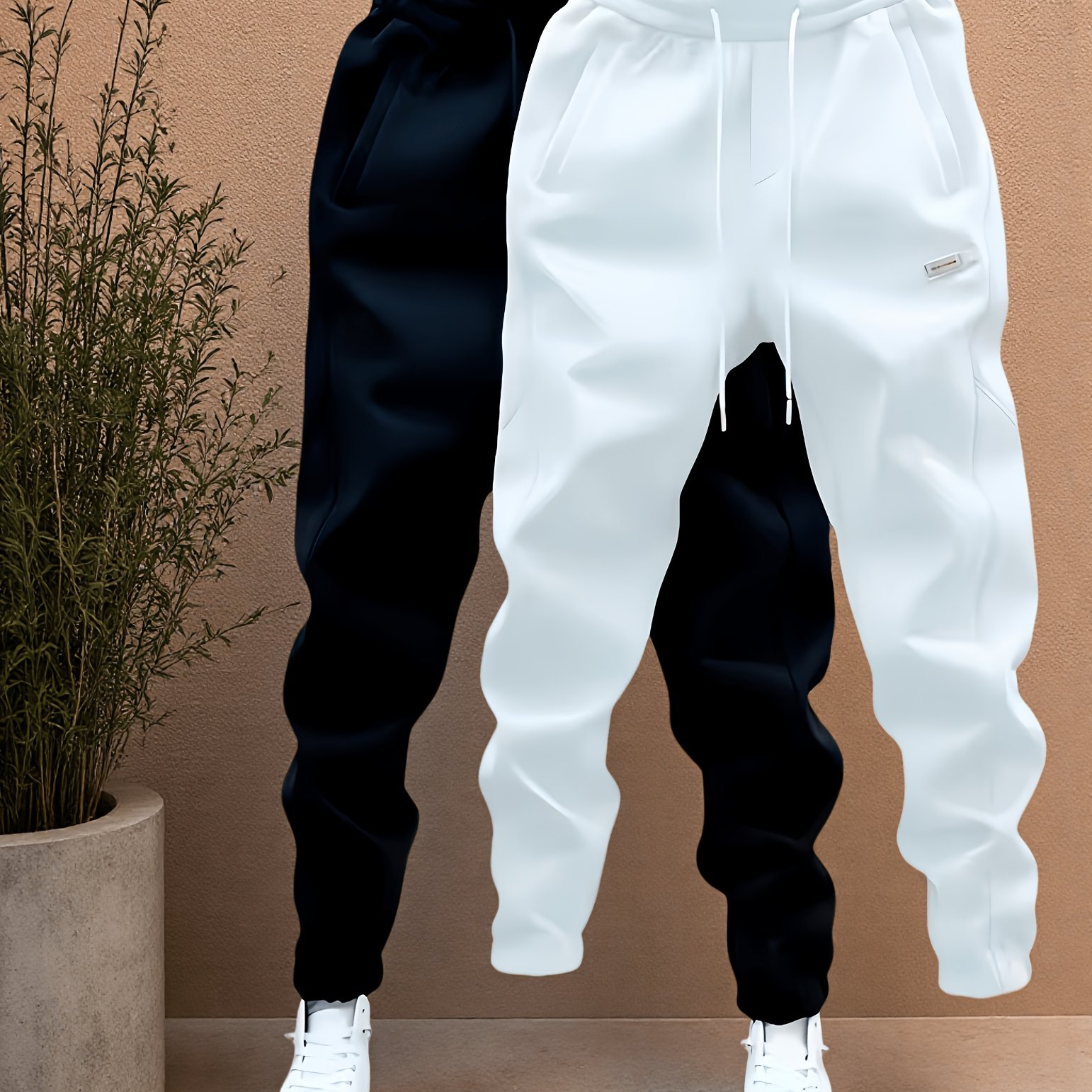TEMU 2pcs Men's Casual Sports Pants - Comfortable And Durable, Suitable For Sports And Jogging, Tapered Leg Pants
