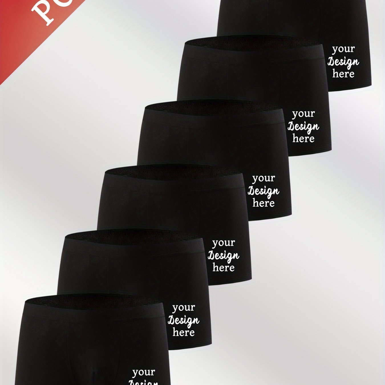 TEMU Lot de 6 boxers-culottes personnalisés pour homme pour tous - Téléversez votre photo pour créer votre sous-vêtement unique