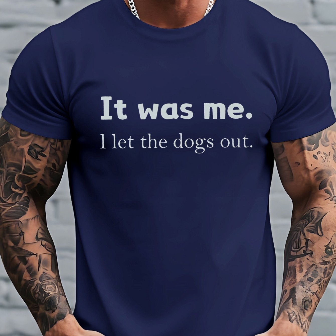 TEMU Men's Fun "i Let The " Graphic T-shirt - Green With White Print - Soft, Breathable Regular Fit For Summer Daily Wear - Casual Theme, Humorous