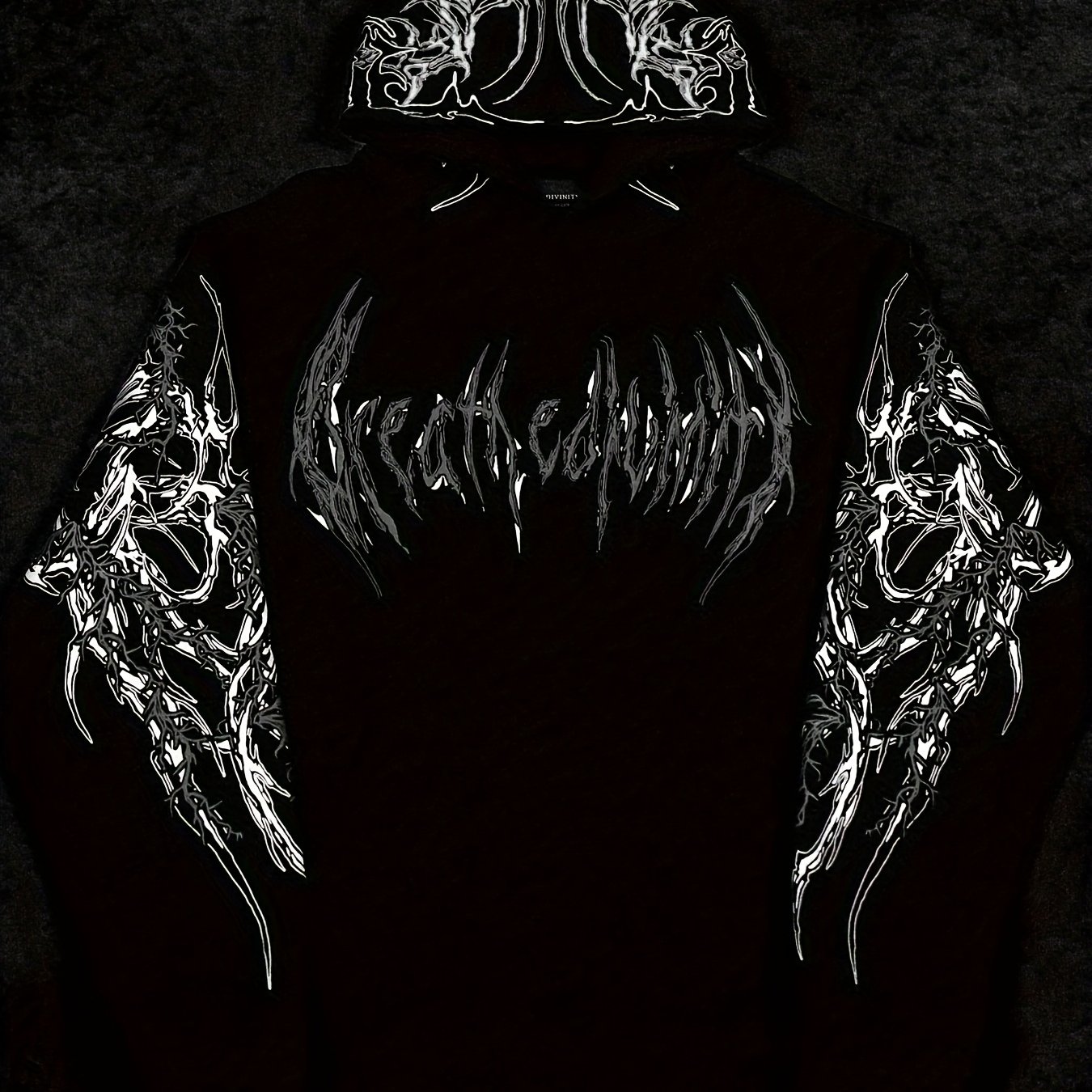 E-shop Breathedivinity Herren bedruckter Hoodie mit Kängurutasche, bequeme lockere Passform mit Kordelzug, trendige Kapuzenjacke, geeignet für