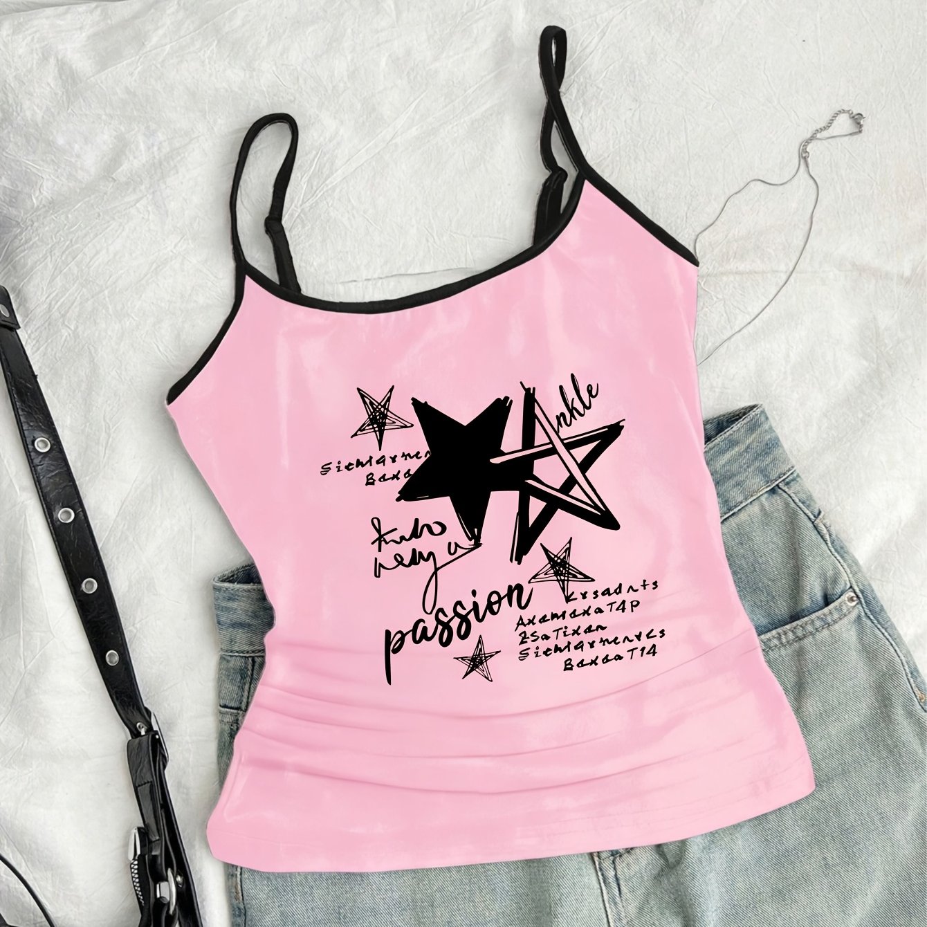 TEMU [blue Sailor] Girls' Thin Growth Period Tank Top, Children's Clothing, Tank Top With Patterns By Young Students And Girls, Cartoon Sports Tank