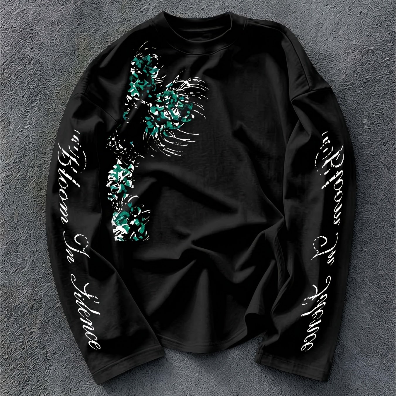 TEMU Men's Regular Spring/autumn Long-sleeve Pattern Print T-shirt, Outdoor Sports And Casual Long-sleeve Top