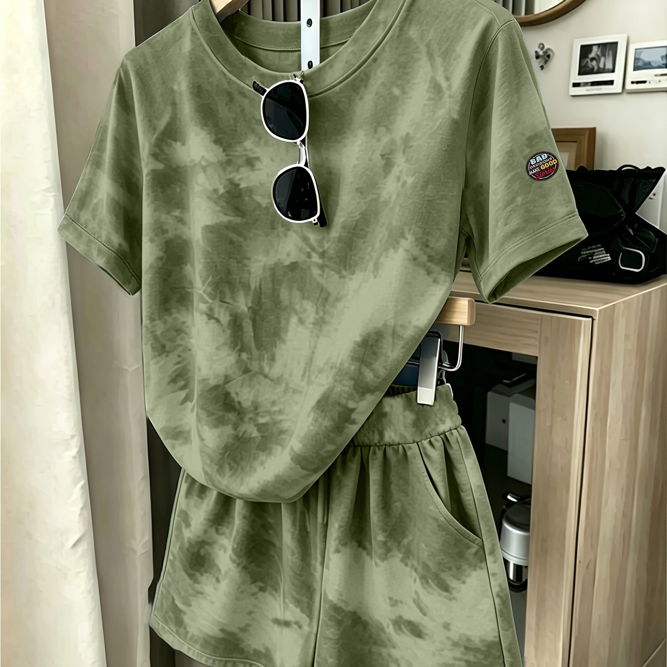 TEMU Summer Clothing Short-sleeve Casual Sportswear Set, New Versatile Loose Fit