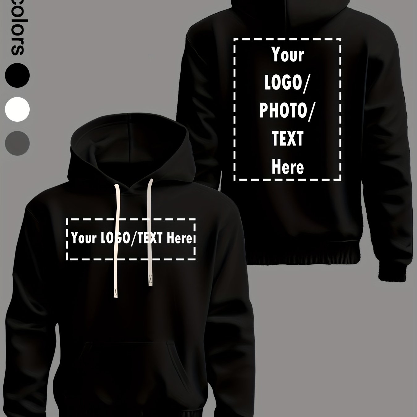 TEMU Customizable Unisex Hoodie, Personalized On Front And Back