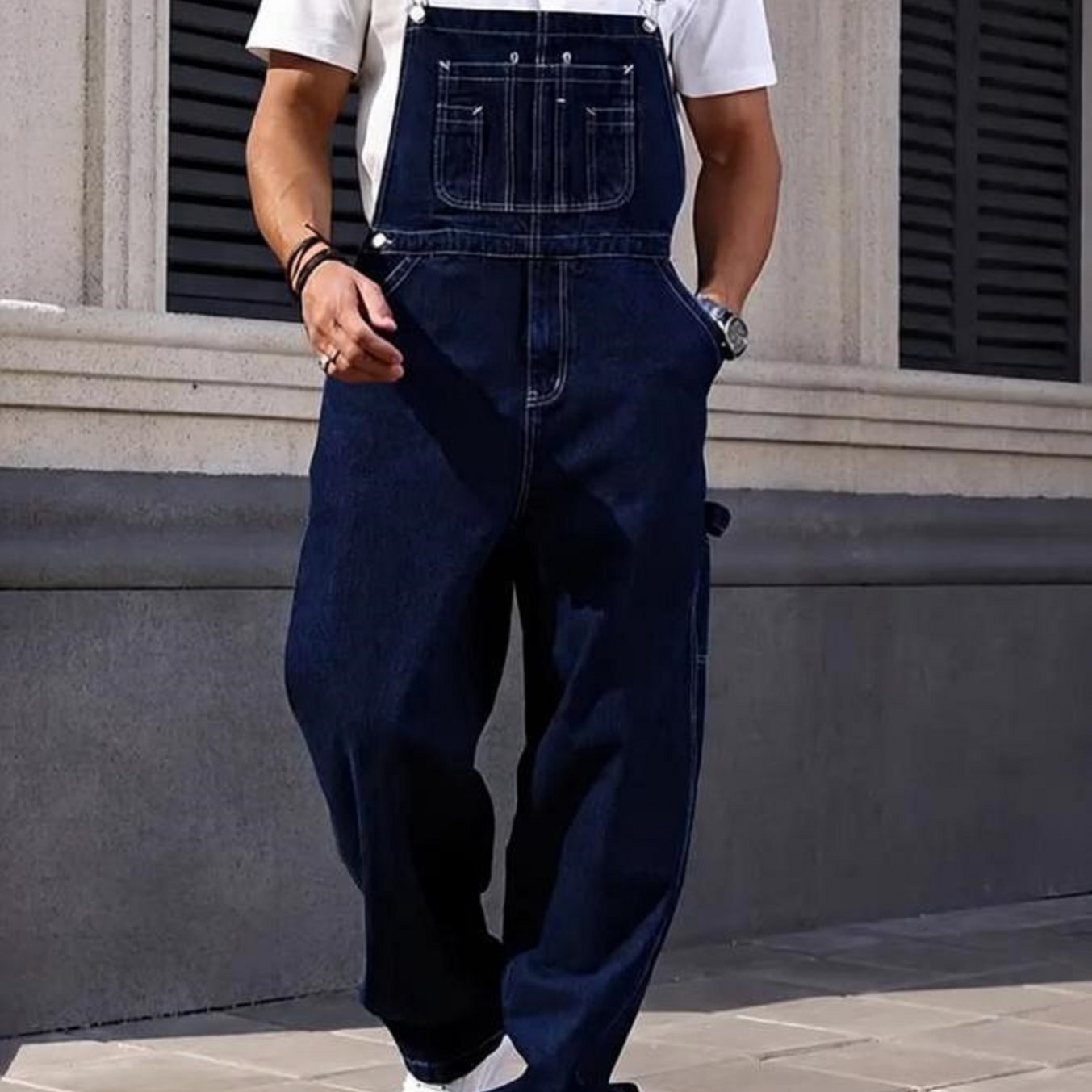 TEMU Men's Non-stretchy Straight Leg Jeans Mid-rise& Classic Washed Finish Stylish Comfortable Machine-washable Fabric Wear For Street Style& Casual