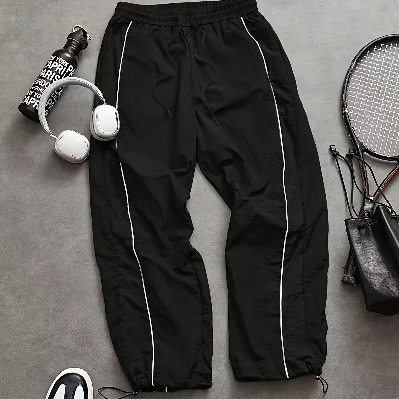 TEMU Men's Lightweight Casual Sports Long Pants For Spring And Summer, With Adjustable Cuffs, Suitable For Hiking, Sports, And , Autumn/winter