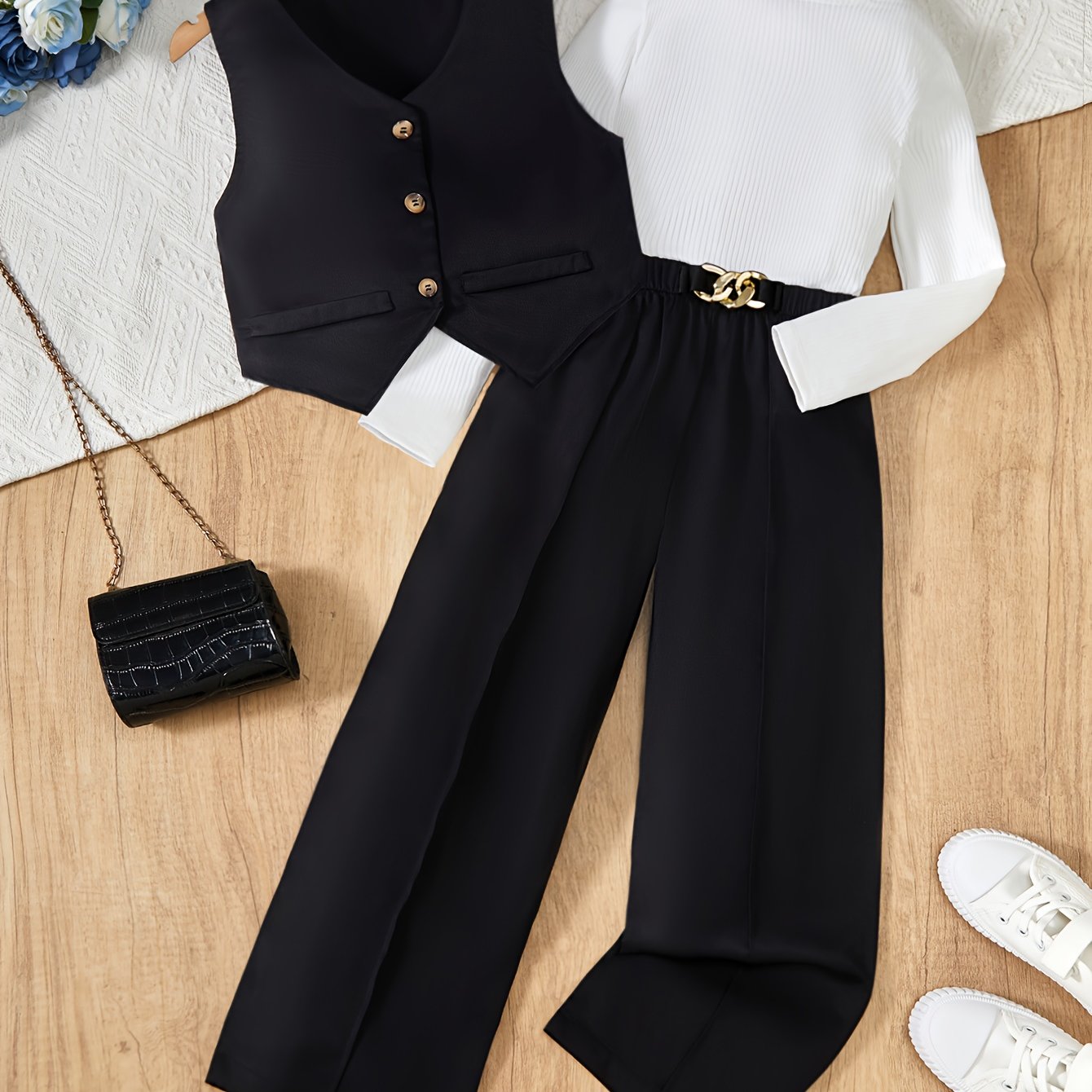 Image of Vest + Long-sleeved T-shirt + Trousers (3pcs Set), For Outdoor
