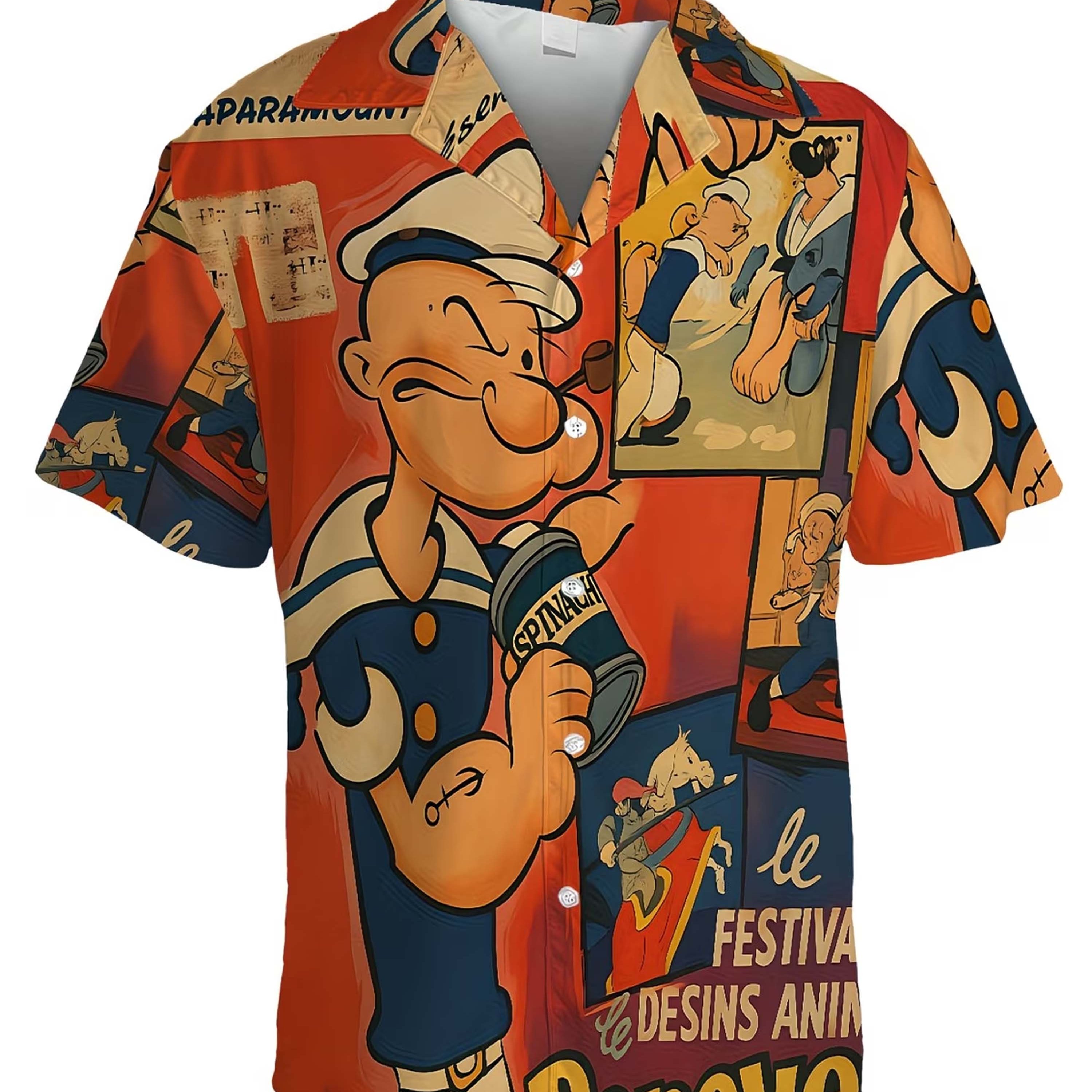 Men's Short-sleeve Hawaiian Shirt, A Casual Design Perfect For Beach And Outdoor Activities. Machine-washable Standard Fit, Ideal For Summer And Vacation Outfits