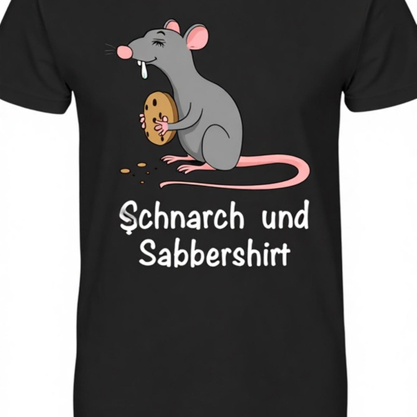 Plus Size Featuring A Rat Design And A Snoring Shirt Print - Short-sleeved Crew Neck Sleepwear Ideal For , Machine Washable Sleepwear For Casual Bedding Outfits With German Phrases