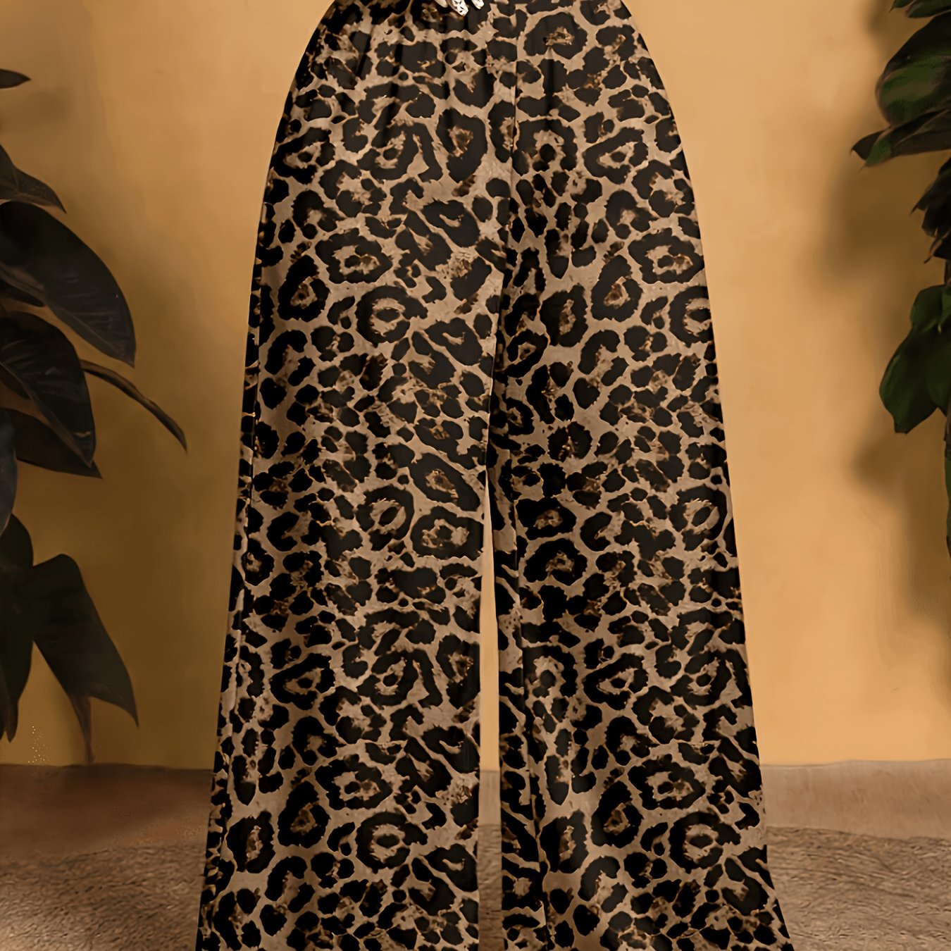 TEMU Plus Size, Plus-size Women's Fashion Printed Oversized Wide-leg Pants, A Beautiful And Charming Gift [printed Design – Not Textured]