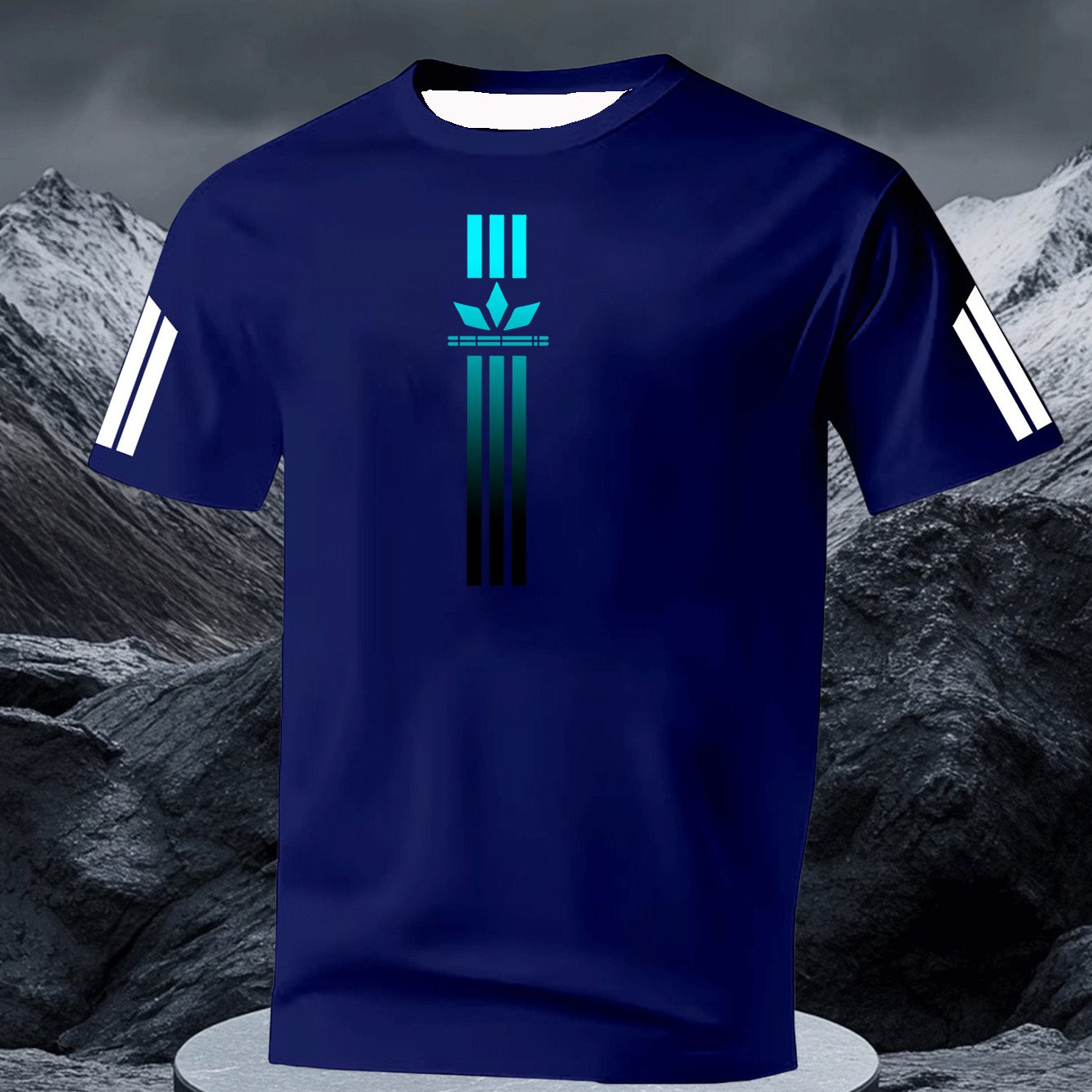 TEMU [printed Design - Not Textured] Men's Casual Sporty Fashion Short Sleeve Shirt, Trendy Men's Summer Short Sleeve Casual Sport Top For Outdoor