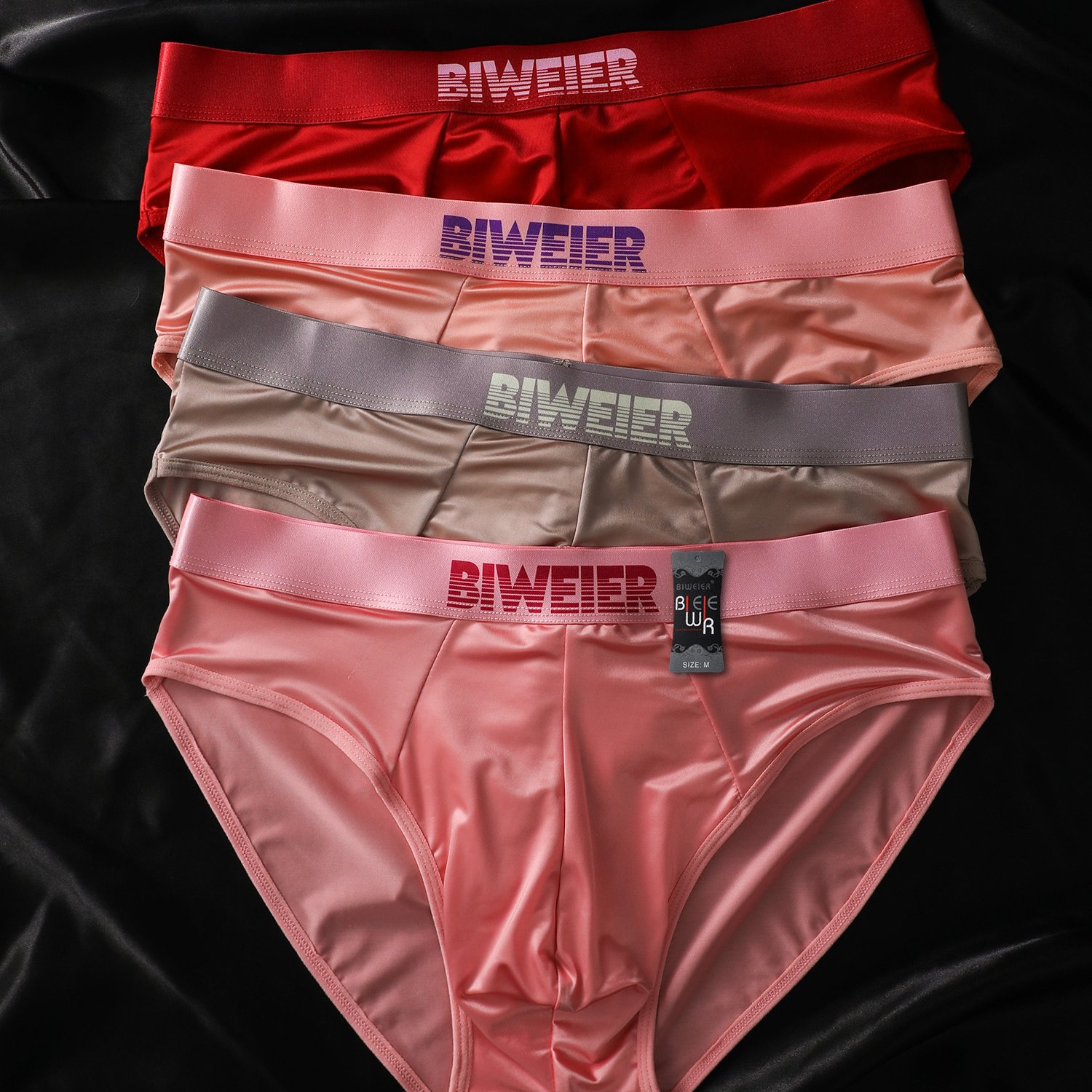 Image of 4pcs Biweier Men's Briefs, Morandi Color, Lightweight Luxury, Breathable, Suitable For Home, Vacation, Daily