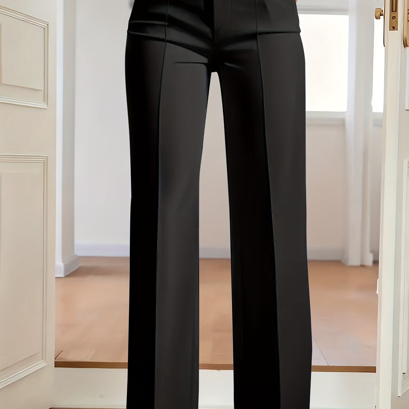 E-shop Damenhose in Übergröße, beliebter neuer modischer Stil, einfarbig mit halb-elastischem Bund schrägen , eleganter Fall-Stil