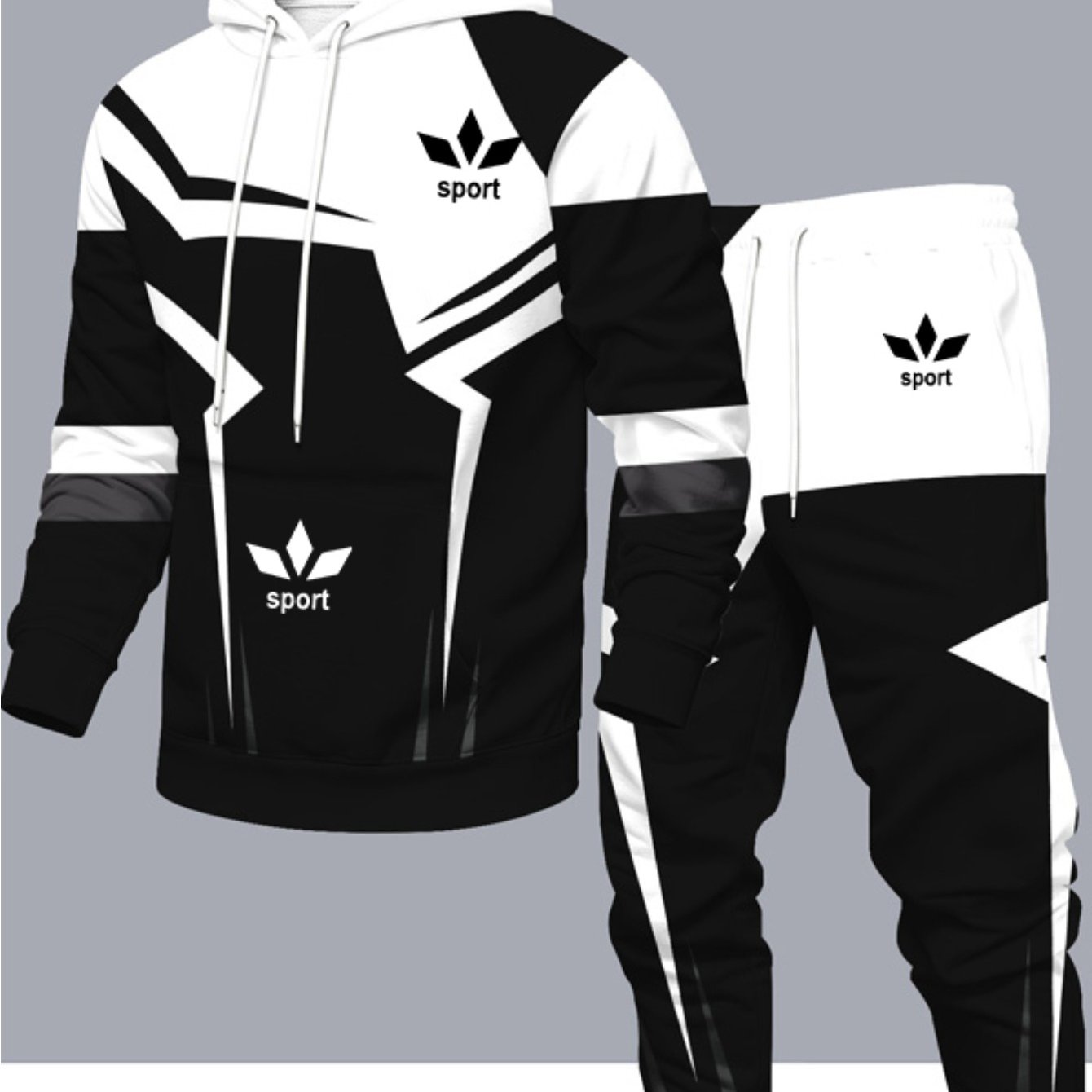 TEMU Men's Casual Hoodie And Jogger Pants 2pcs Set, Long Sleeve Hooded Sweatshirt And Fashionable Long Trousers, Home And Outing Versatile Set,