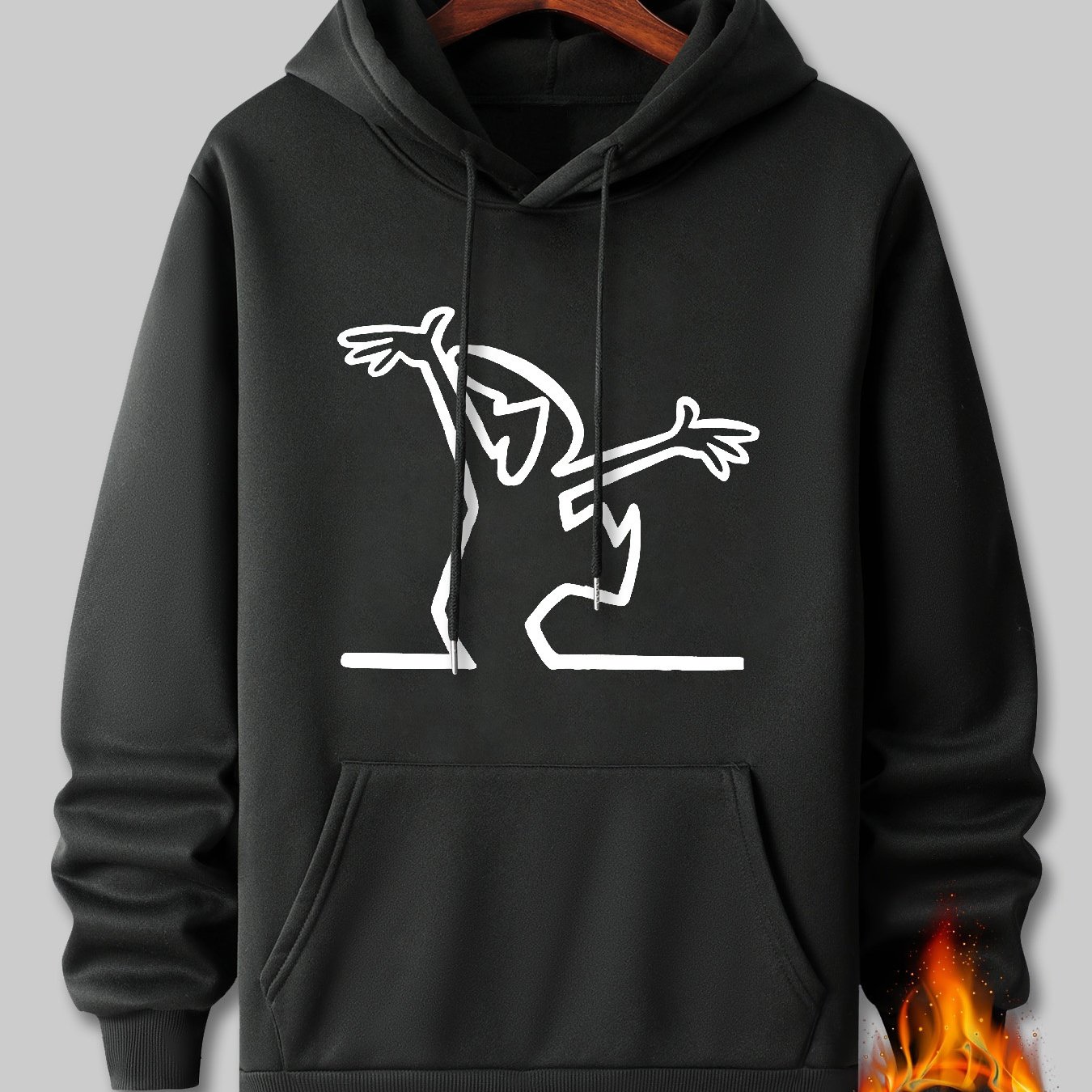 TEMU Men's Hooded Sweatshirt With Fashionable Craft Patterns And Print Designs