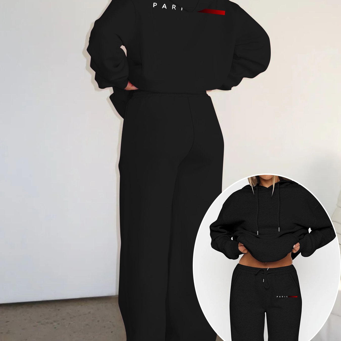 TEMU Graphic Print 2pcs Set, Hoodie & Pants, Women's Clothing