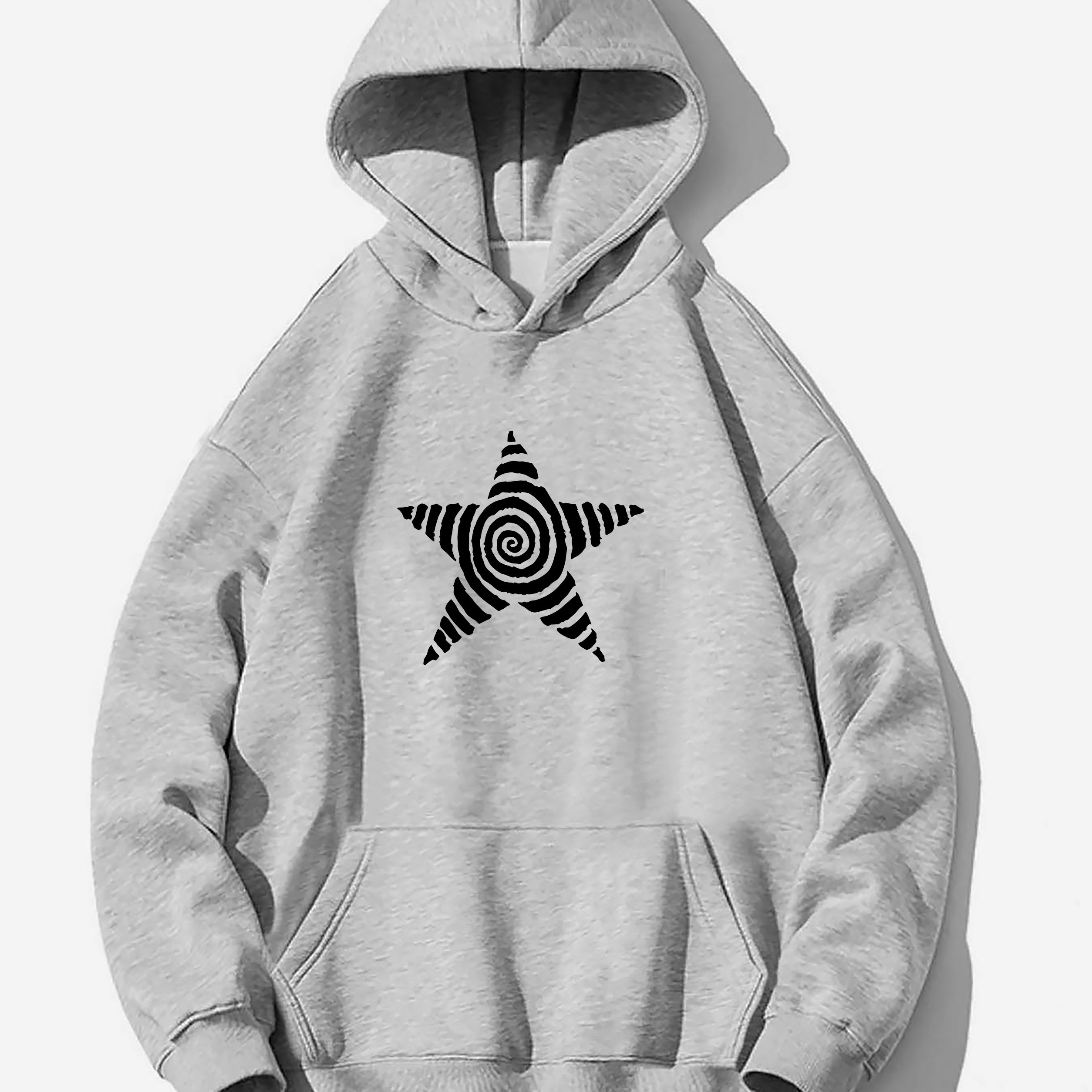 TEMU Men's Hoodie With Kangaroo Pocket - Casual Pullover, Long Sleeve, Loose Fit For Fall & Winter