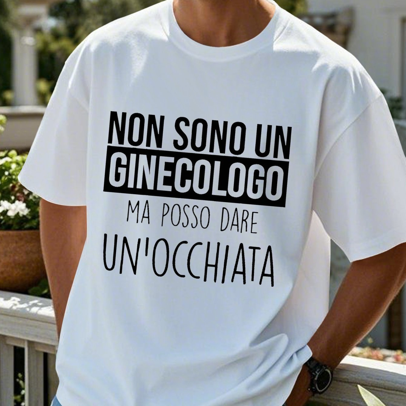 TEMU T-shirt casual da - "Non un ginecologo ma posso dare un'occhiata" , corta, t-shirt , poliestere, scollo , abbigliamento casual estivo | T-shirt