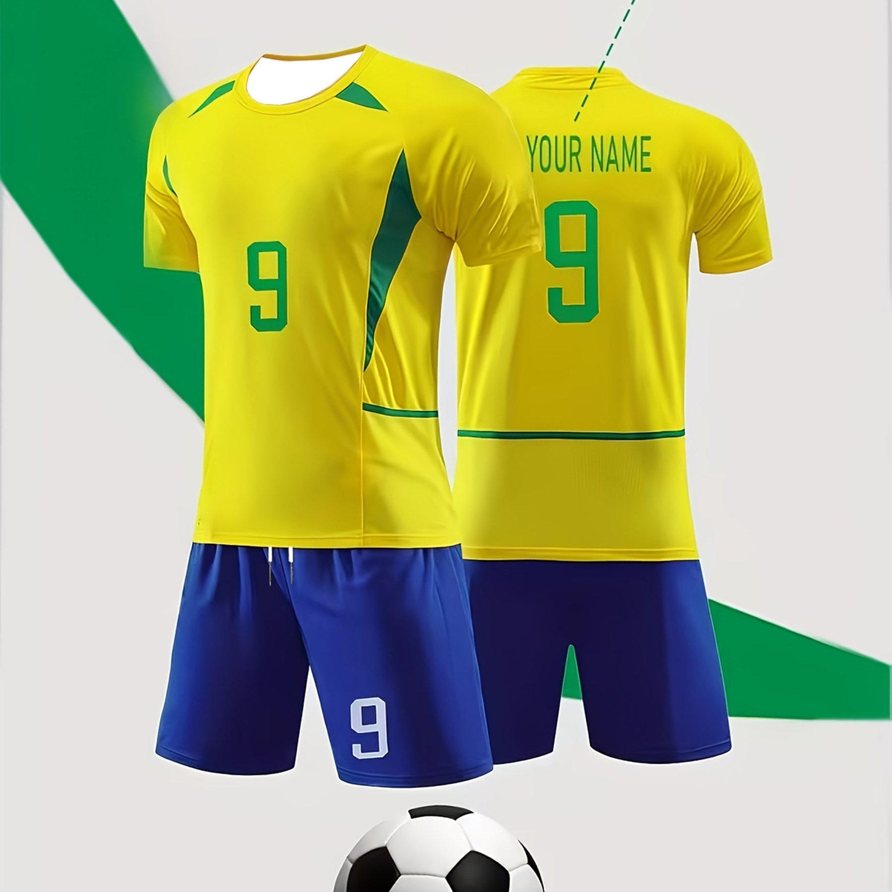 TEMU European And American Men's Fashion Sports Casual Wear, Custom Football Jerseys, T-shirts, And Short Sleeve Shorts Sets