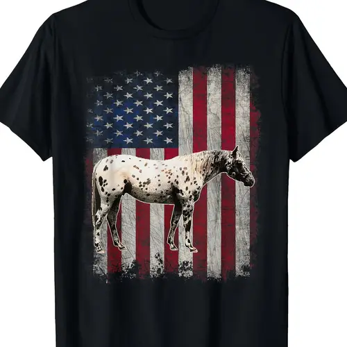 apalusama patriotic american flag vintage horse riding t shirt 100 cotton 220g