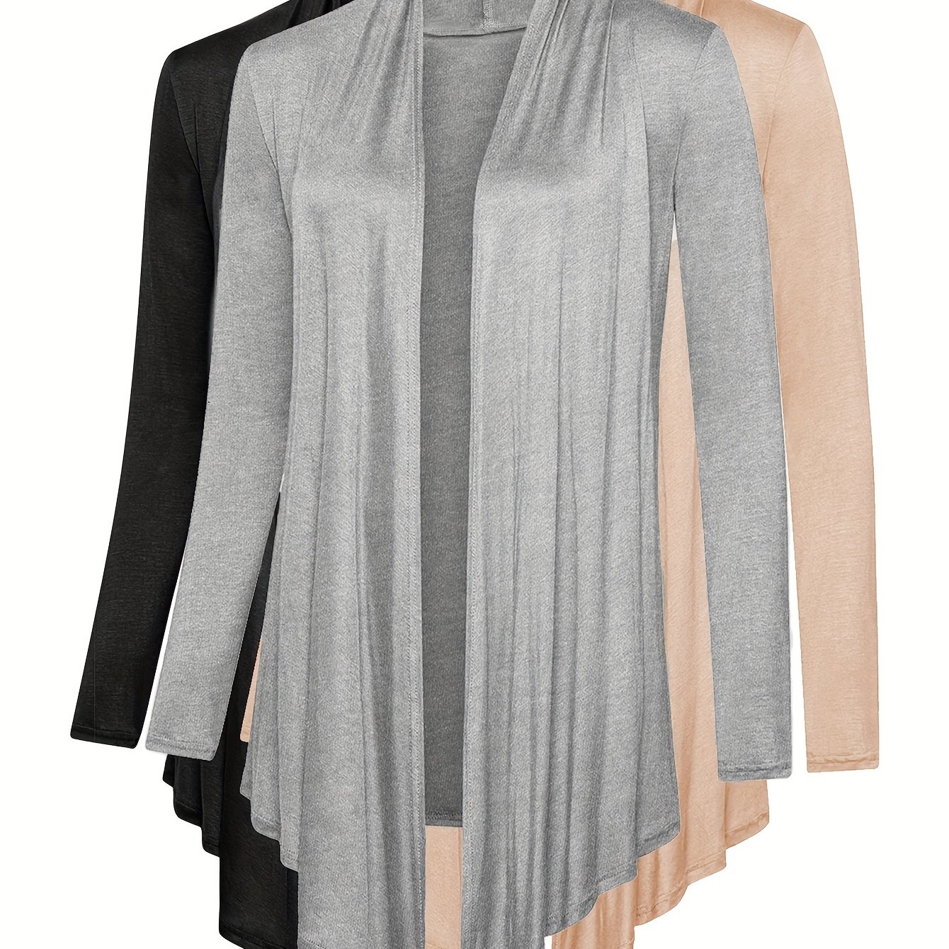 Plus Size, Plus Size Women's Long Sleeve Jacket Three-piece Set