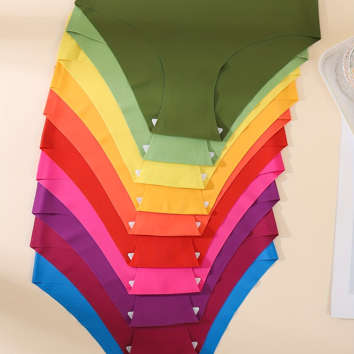 E-shop 10er-Pack - Leuchtende Farben Serie Damenunterwäsche, Bequeme Nahtlose Damenslips, 1 Stück Gerader Bund Sport Fitness Damenunterhose