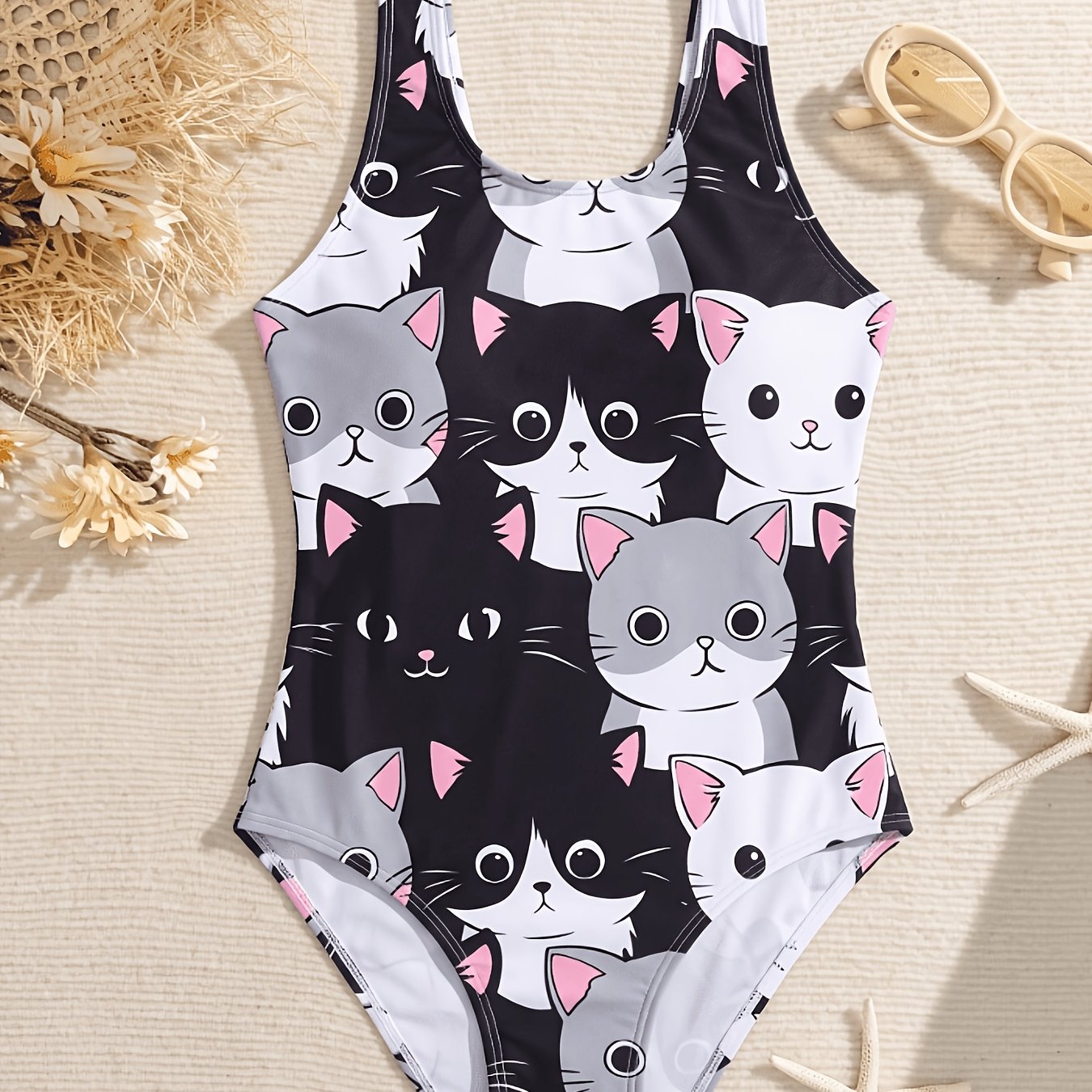 Girls' Fashion 1pc Swimsuit, For Teenager