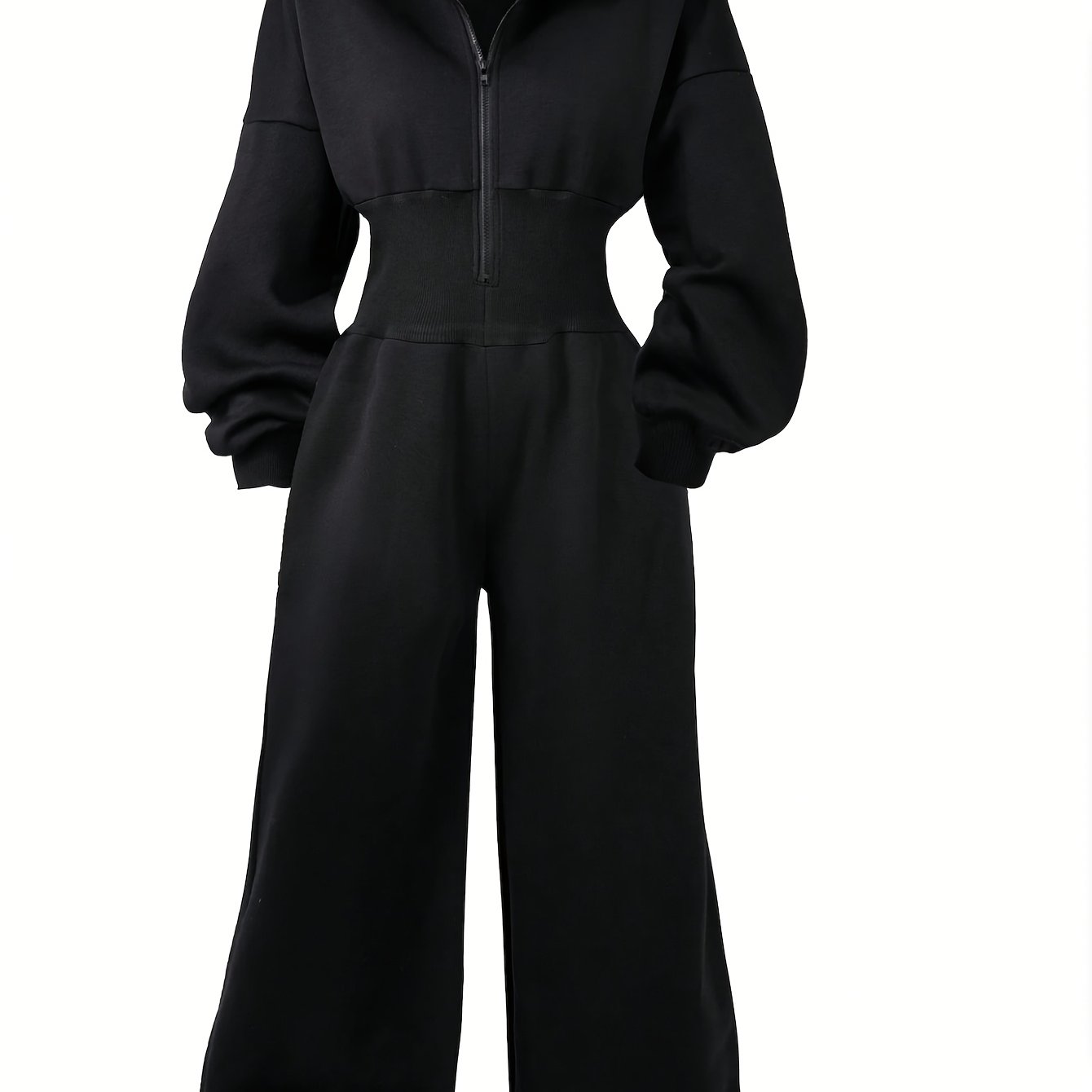 TEMU Women's Sweatshirt Jumpsuit, Back-to- Season, Versatile, Halloween, Music Festival Autumn/winter Style
