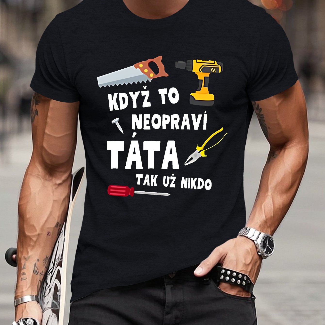 TEMU Men's Czech Humor T-shirt - Sarcastic Czech Sayings, Czech Phrasebook Funny Phrases, Casual Summer Short Sleeve Top For Language & Czech Fans