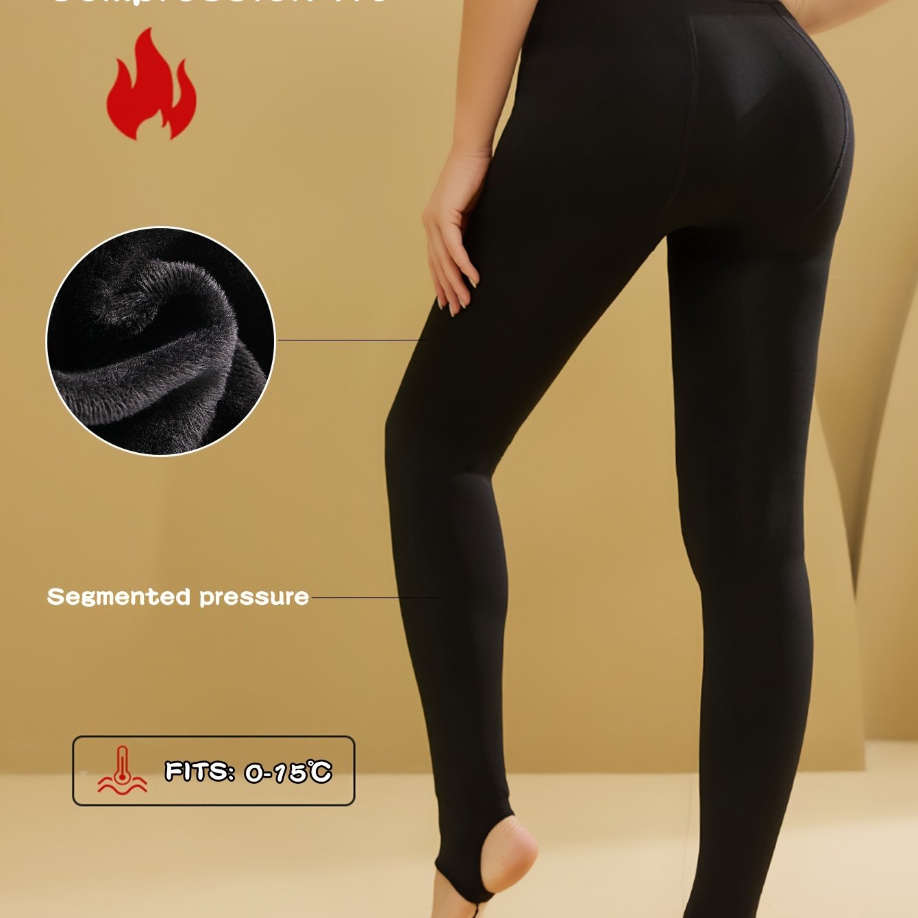 

Women's Leggings - Polyester Knit Fabric, Solid Color, Thermal Fleece Lined For Fall/winter, High-waist Tights, One-pack