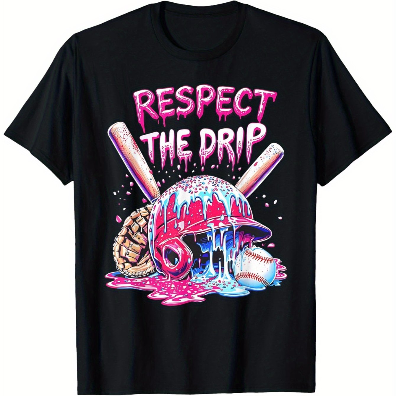 TEMU Boys Ice Cream Drip Youth T-shirt, For Boys Fashion Trend Bottoming Shirt Breathable, Moisture Wicking, Casual Comfortable Top Streetwear Fashion Casual Summer Tee Crew Neck Short Sleeve T-shirt