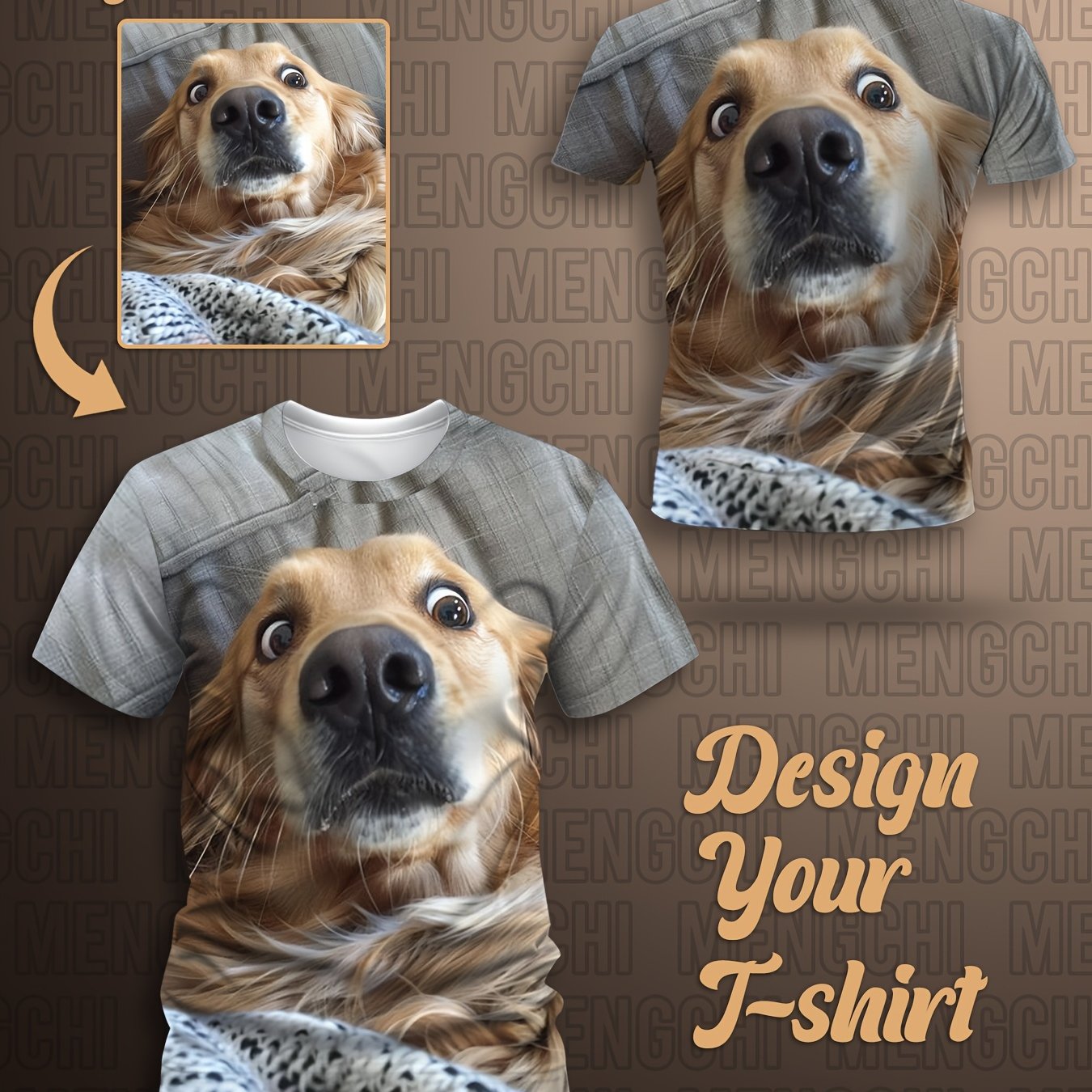 E-shop Herren & Damen Custom 3D-Druck T-Shirt – Personalisiertes Schnelltrocknendes Rundhals-Kurzarmshirt – Logo/Text/Design-Druck, Casual &