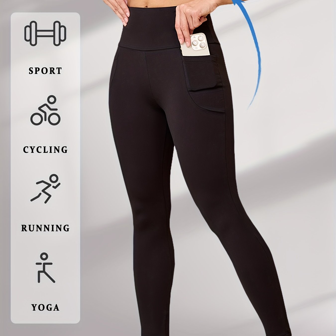 E-shop Superweiche Leggings mit für Damen, High-Waist Bauchkontroll-Leggings für Workout, Yoga Laufen