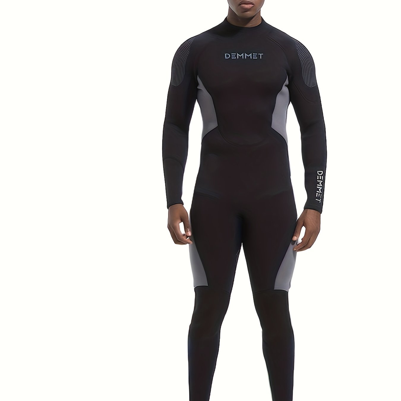 * Men's 3mm Neoprene Color Block Long Sleeve Skinny Stretch Wet Suit, Men's  Sunscreen Full Wet Suit For Surfing Swimming Sports