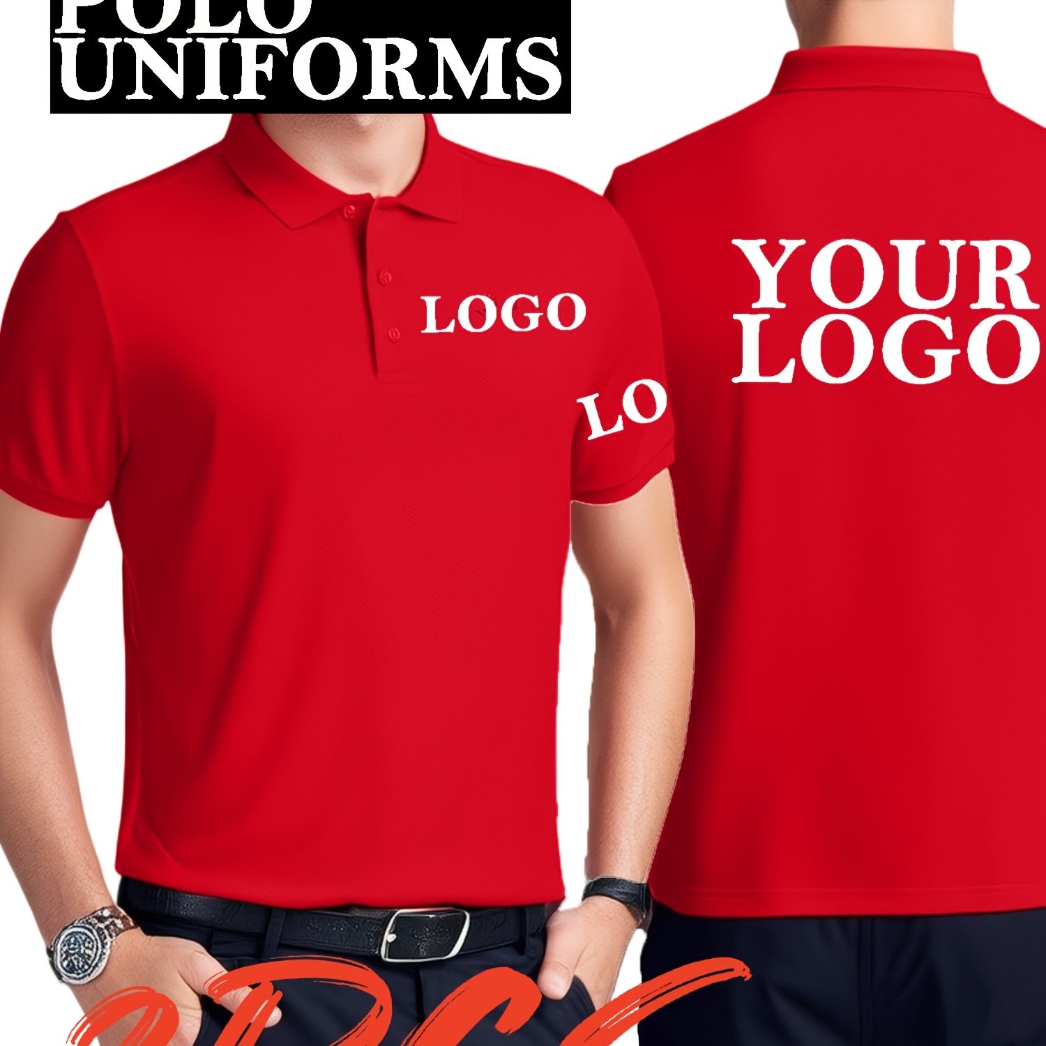 TEMU 2pcs Set, Men's Short-sleeve Shirt, Customizable With Text/patterns, Corporate Uniform Customization, , Suitable For Companies And Team