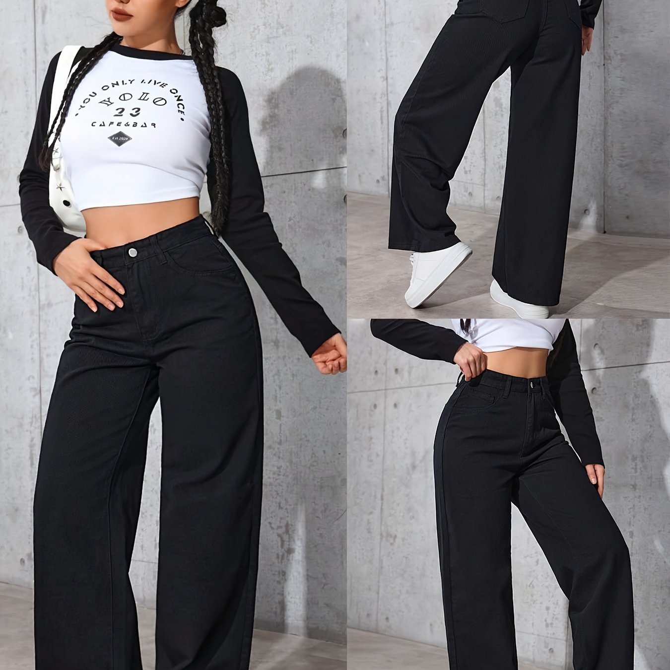 E-shop Neue Wide-Leg Jeans AW2025 sind locker und bequem, mit weichem und schmal geschnittenem Stoff. Der elegante Stil eignet sich für tägliche,