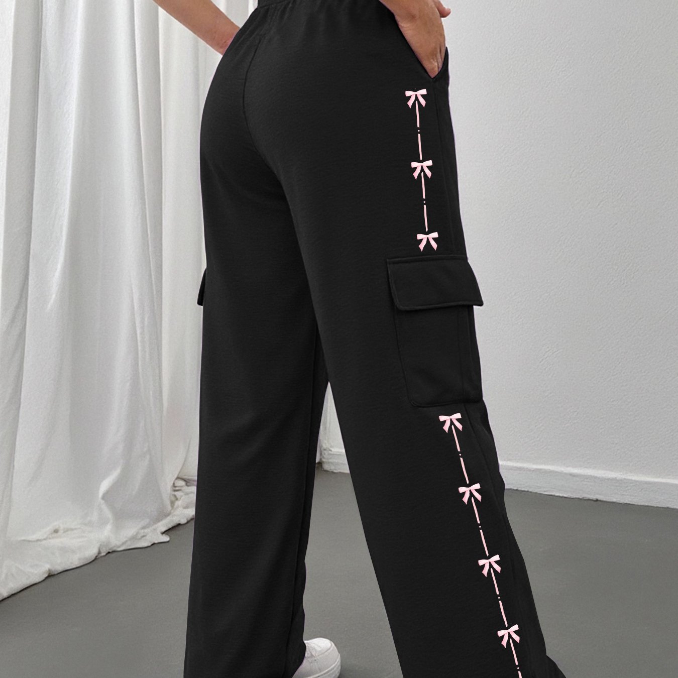 E-shop Weite Damen-Leggings mit Seitentaschen – Durchsichtige Freizeithosen für Laufen, Yoga & Fitness – Ganzjahres-Casual- und Business-Outfits