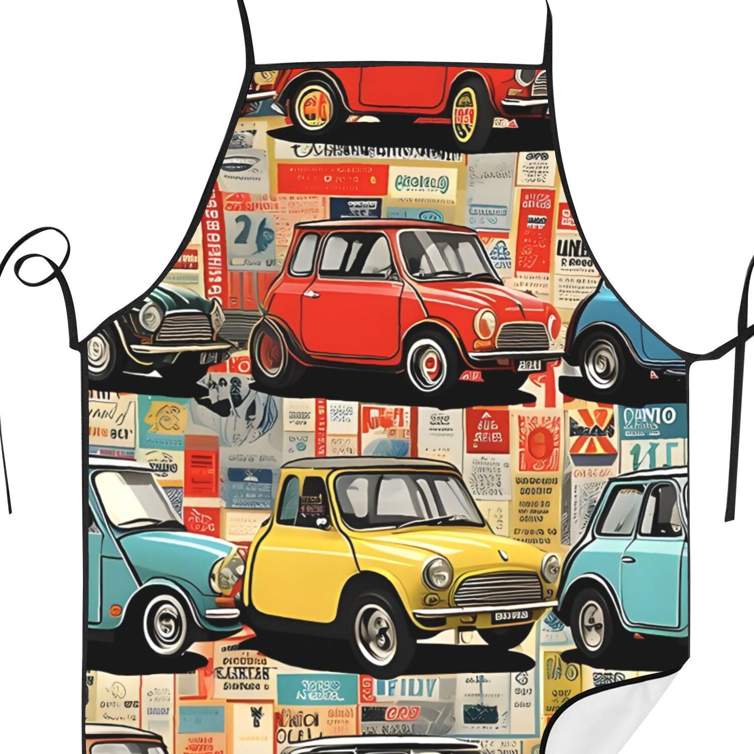 TEMU 2d Print Design Charm Cars Adjustable Cooking Apron Unisex Household