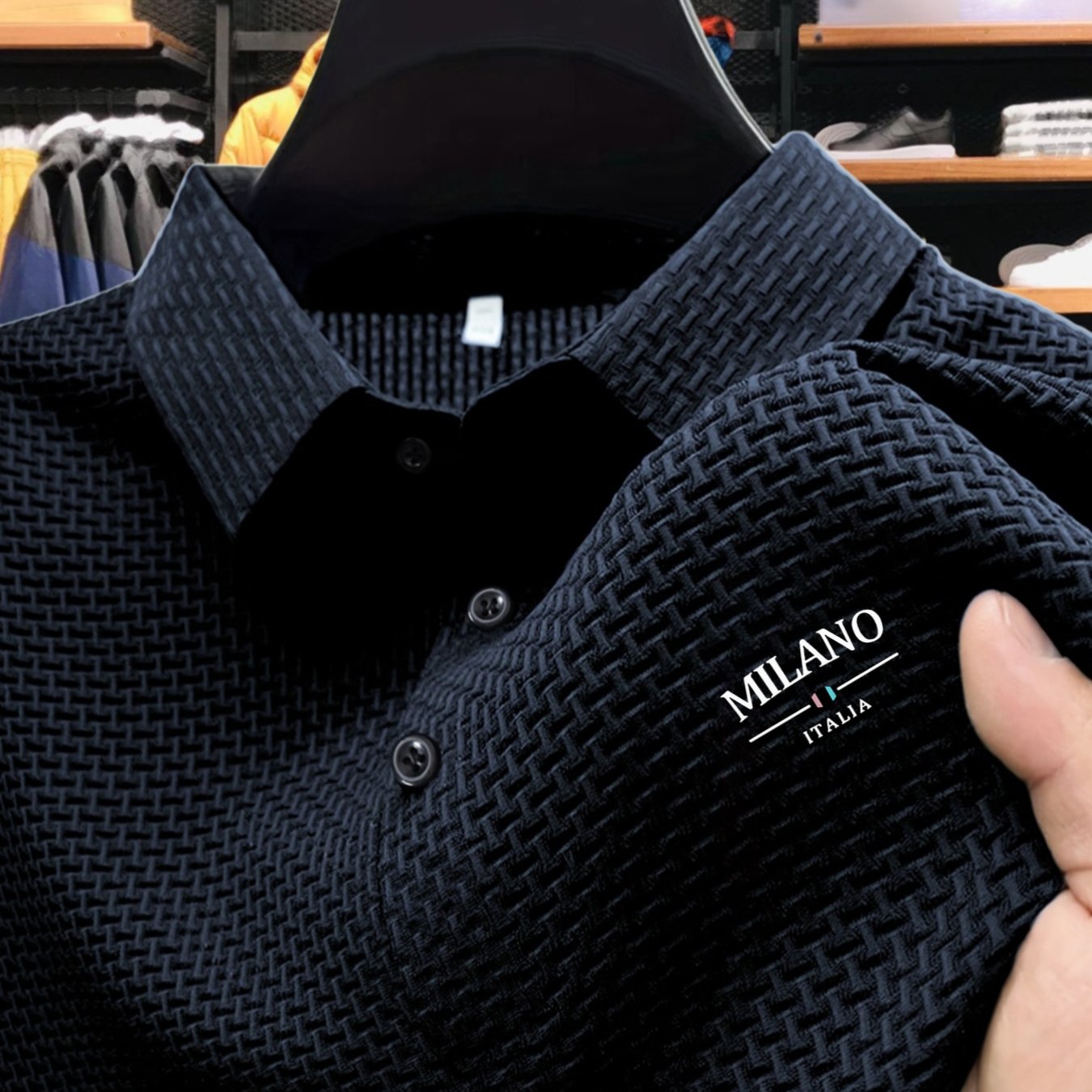 TEMU Letter Color-blocking Print, High-quality Summer Casual Business Men's Shirt Print Shirt Short-sleeved Top High-end Solid Color Jacquard Lapel