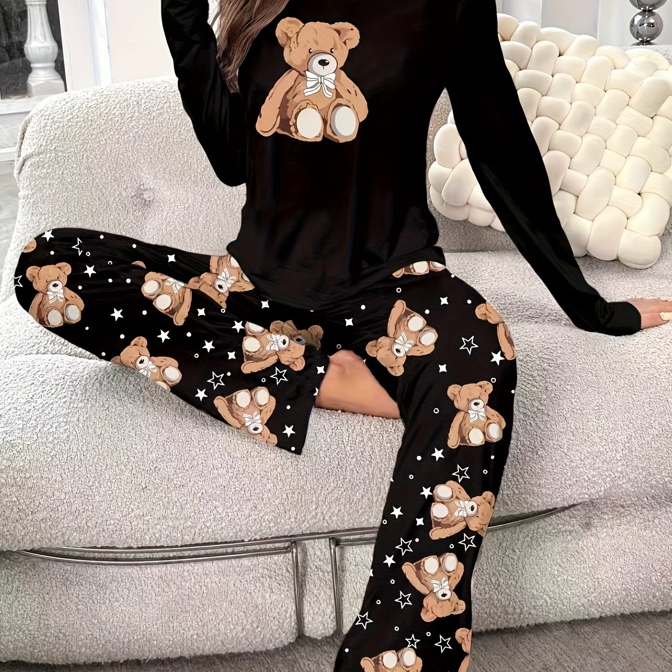 Double Long Autumn/winter Cute Bear Set
