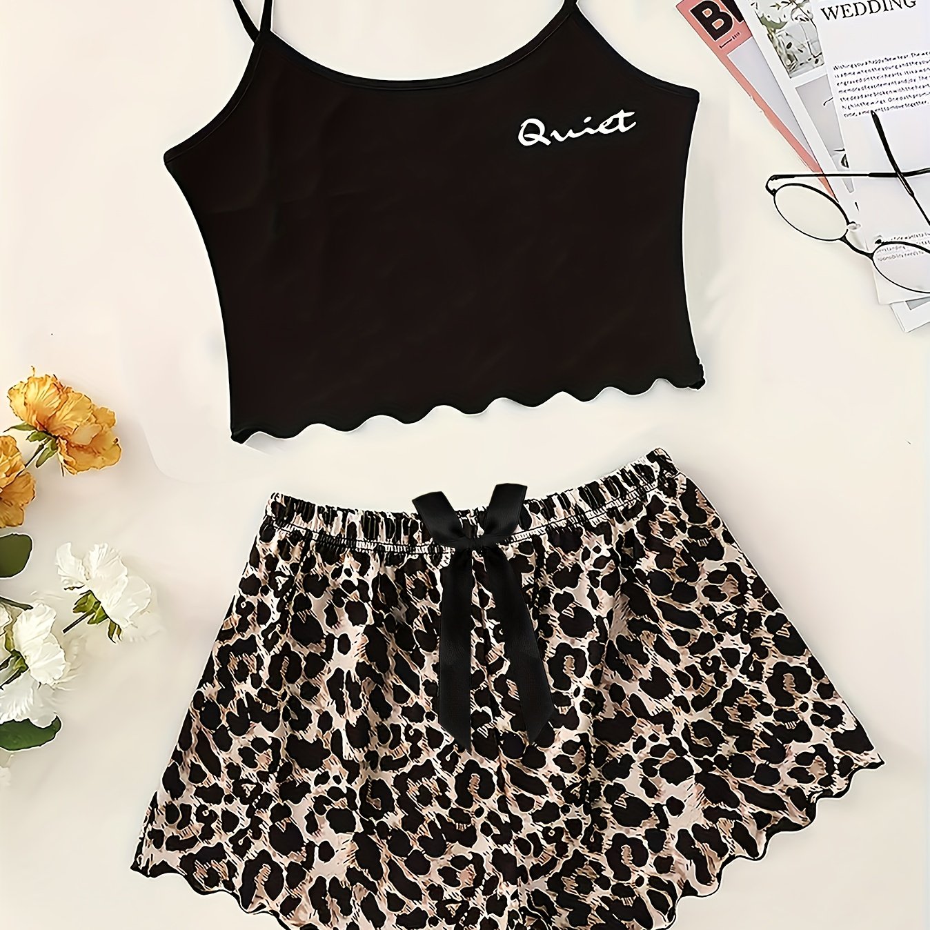 Comfortable Women's Leopard Print Pajama Set