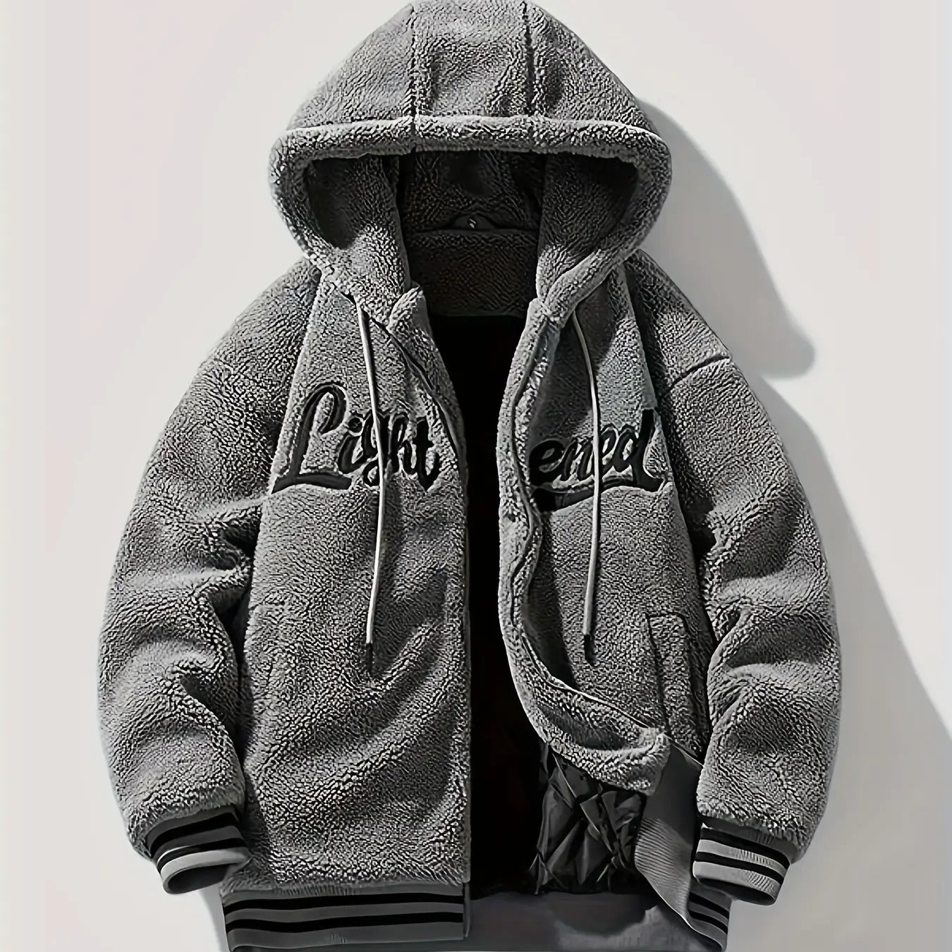 TEMU Men's Plus Size Hooded Jacket Polyester Winter Casual, Graphic Hoodies, Hoodies For Men, Mens Hoodies, Zip Up Hoodie Men, Zip Up Hoodie, Mens