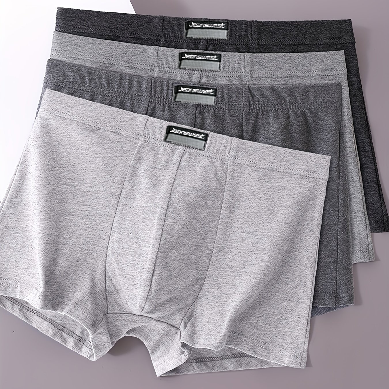 Image of 4pcs Men's Underwear Set, Briefs, Solid Color Trunks, Comfortable Men's Underwear, Men's Boxer Shorts