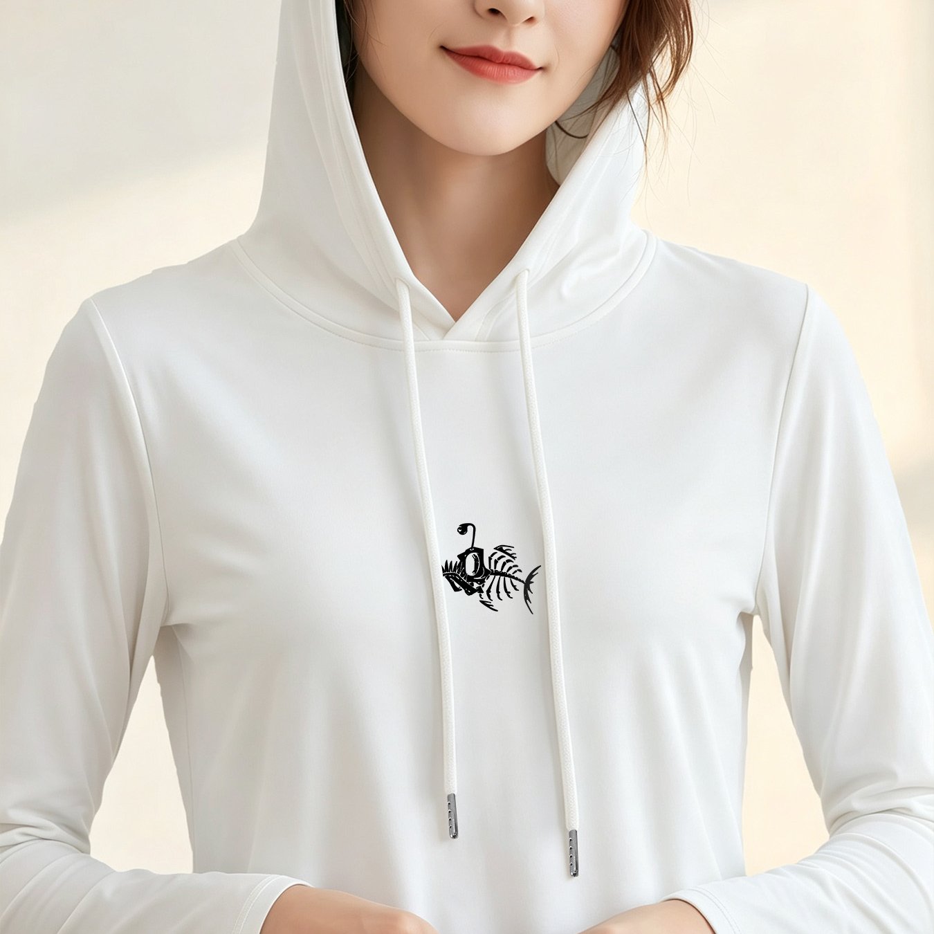 TEMU Fisnnscm, Women's Casual And Loose Hoodie Long Sleeve, Trendy Fashion Printed Athletic Versatile Drawstring Outerwear Long Sleeve Hooded