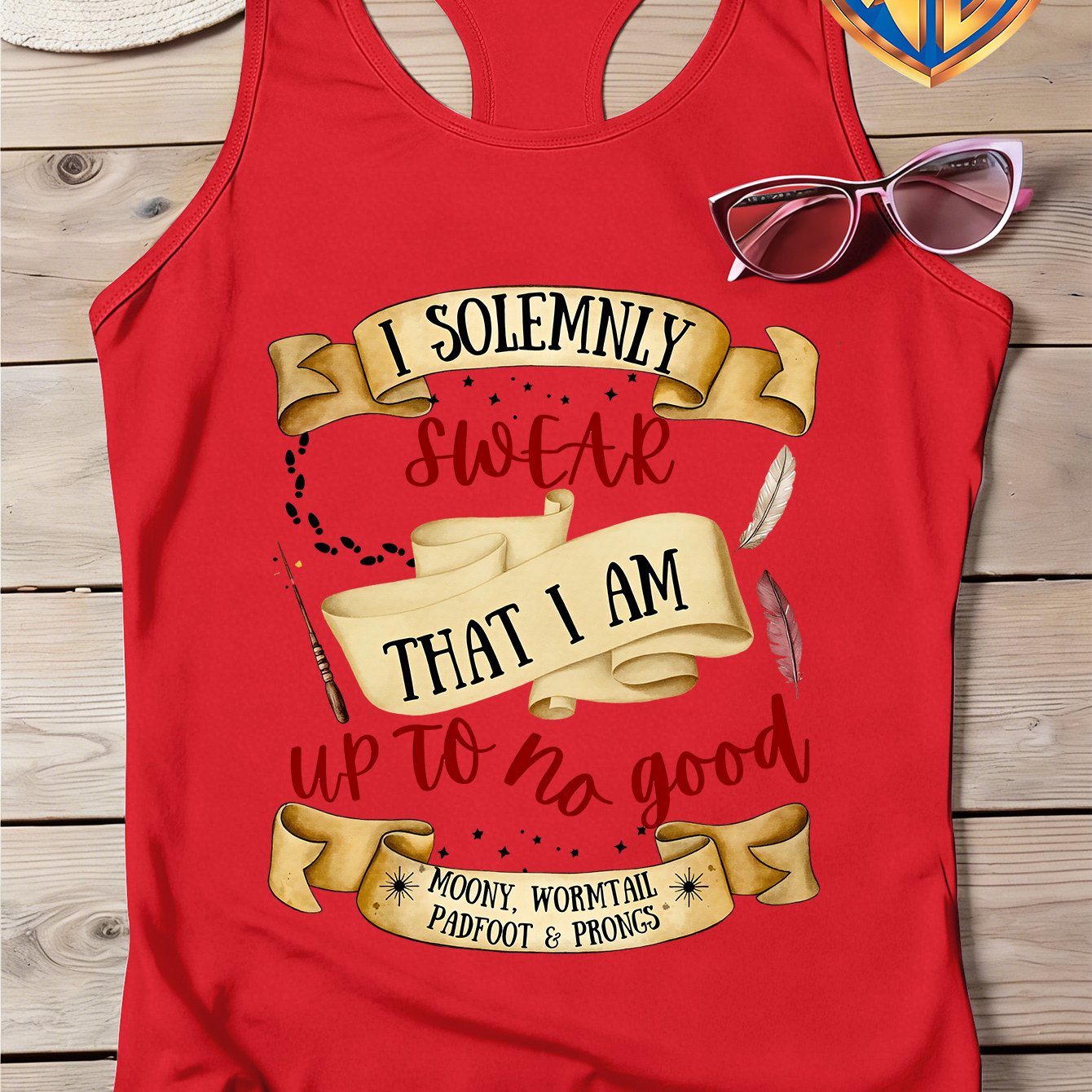 TEMU . Genuine Licensed - /summer Women's Crew Neck Tank Top, 'harry Potter' Oath , Minimalist & Stylish, Y2k Style, Suitable For Commuting, Vacation
