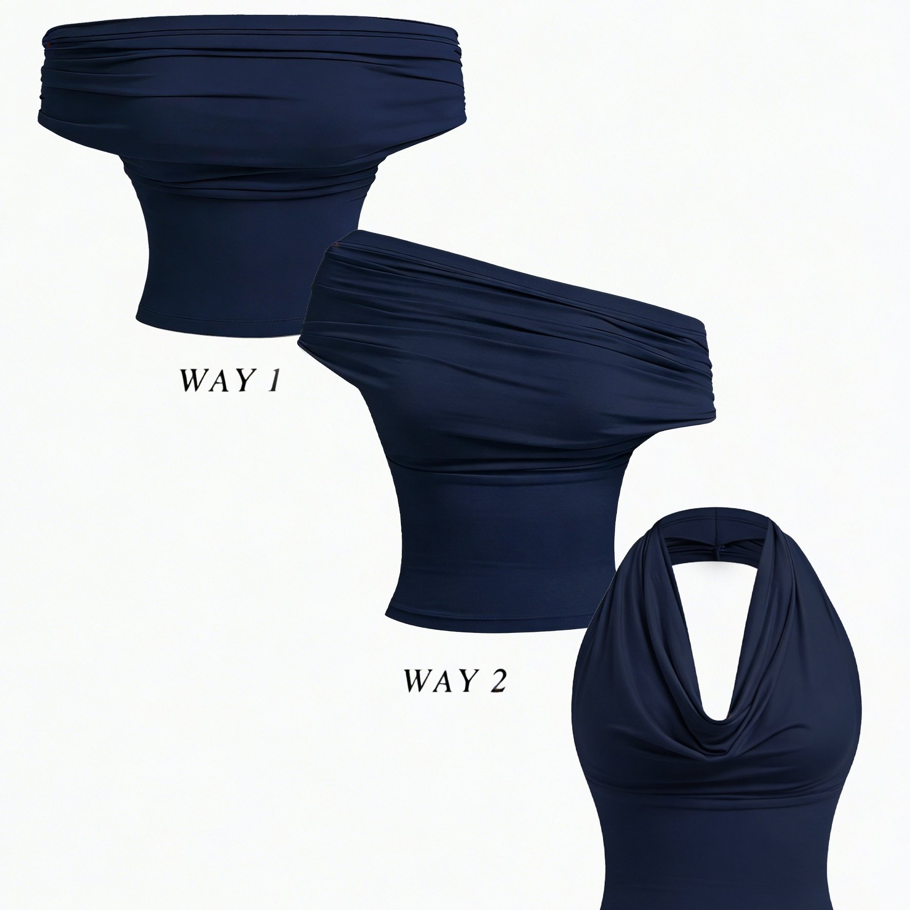TEMU 1pc Women's Elegant Solid Color Versatile Halter Neck Top, Summer
