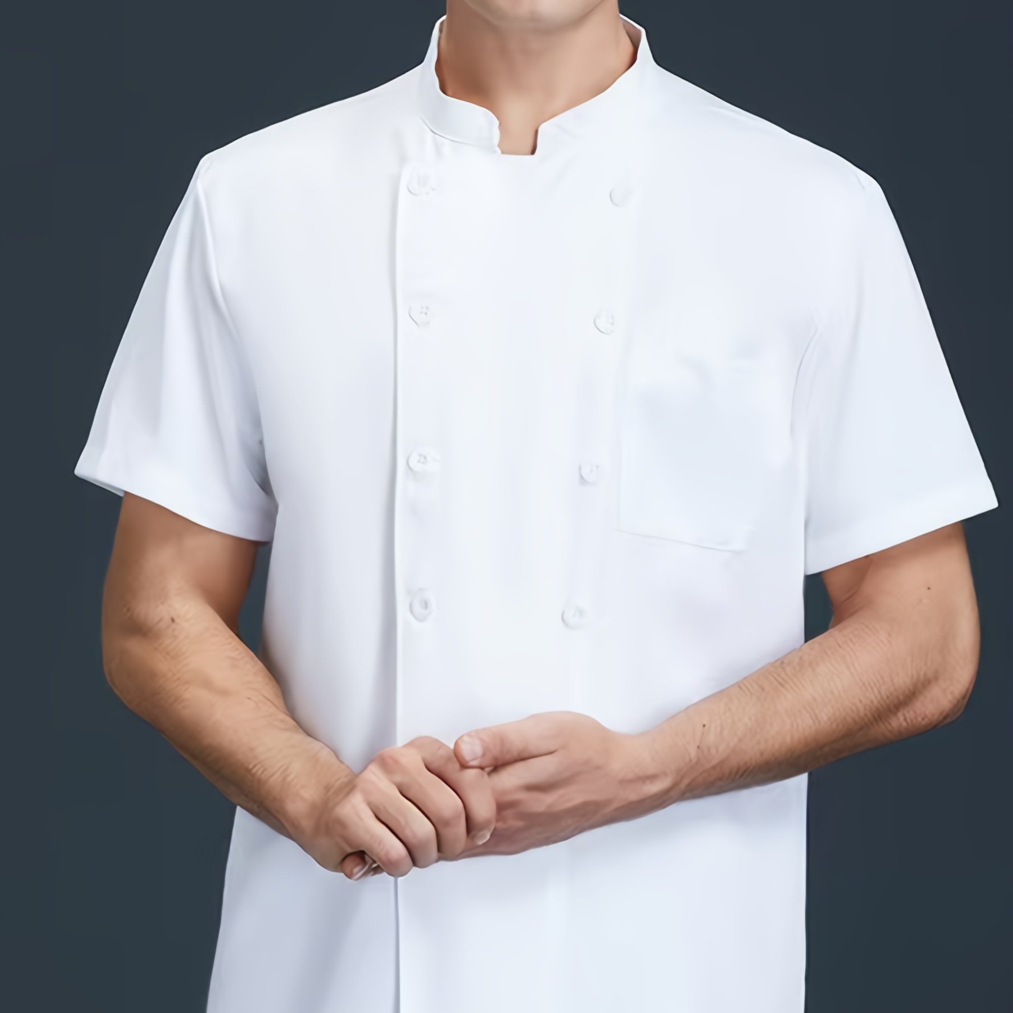 E-shop 1 Stück Rückennetz-Kochuniform, Hotel-Restaurant Kurzarm Herrenbekleidung, Küche, Bäckerei, Western-Restaurant, Bäckerei, Schulkantine,