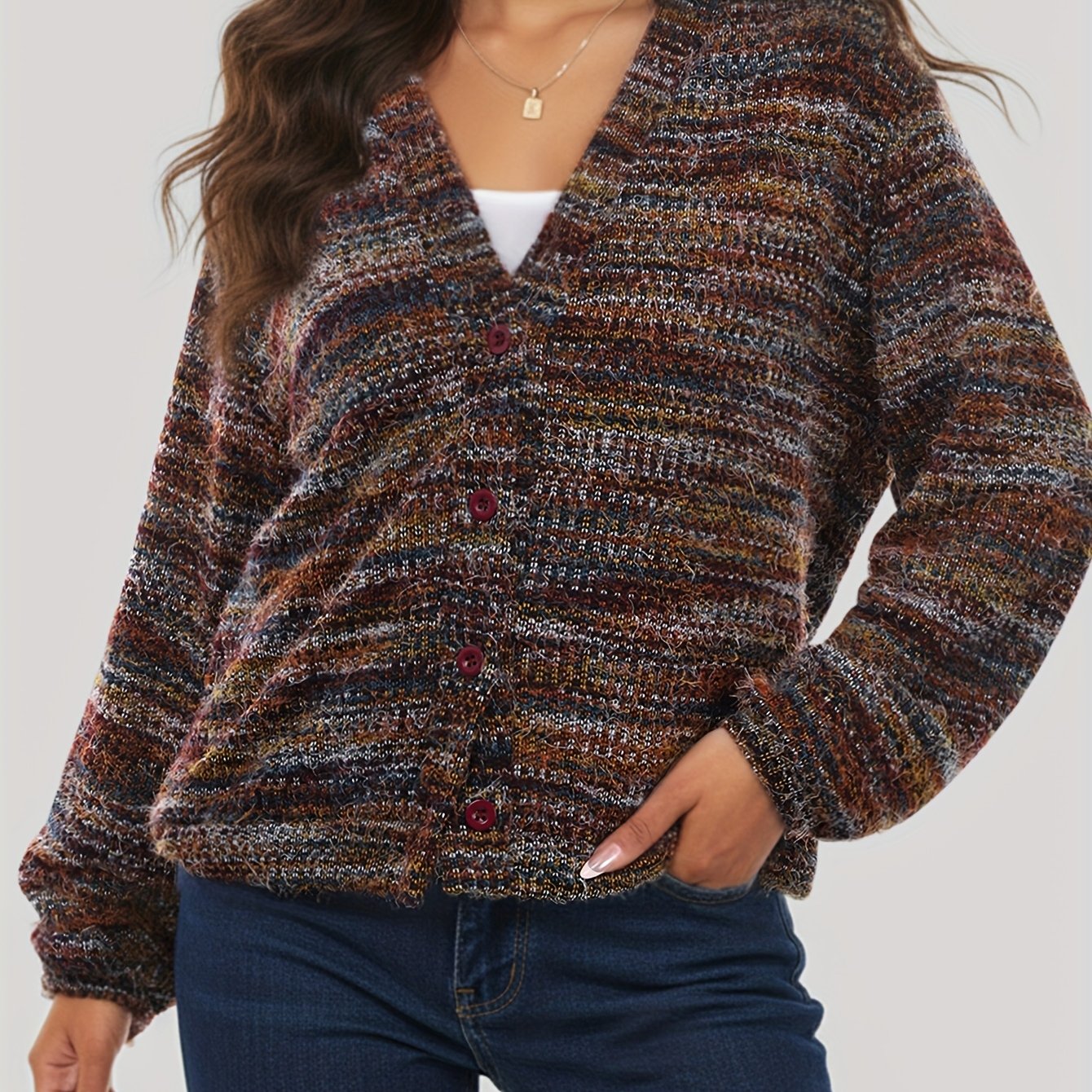 Cardigan For Women, Long Sleeve Open Front Wrap With Deep V-neck, Casual Loose Comfortable Sweater