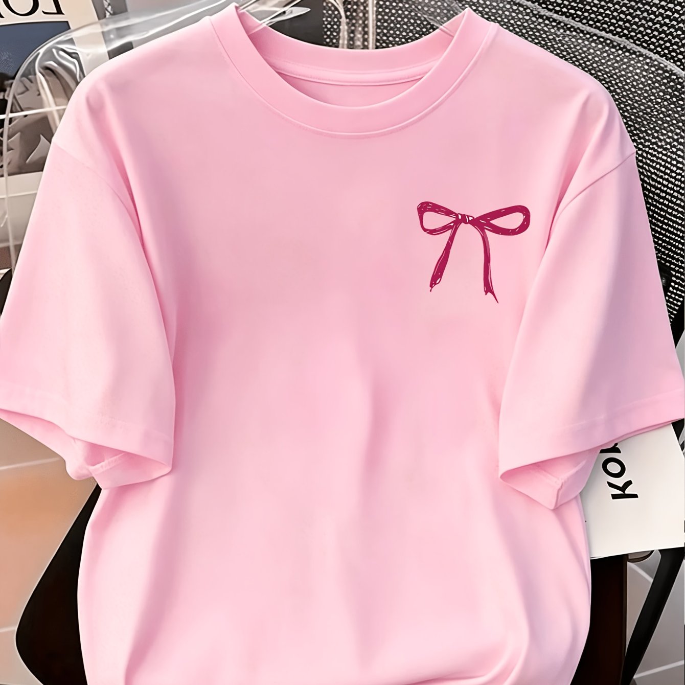 TEMU Graphic Print T-shirt, Short Sleeve Crew Neck Casual Top For Summer And Spring, Women's Clothing