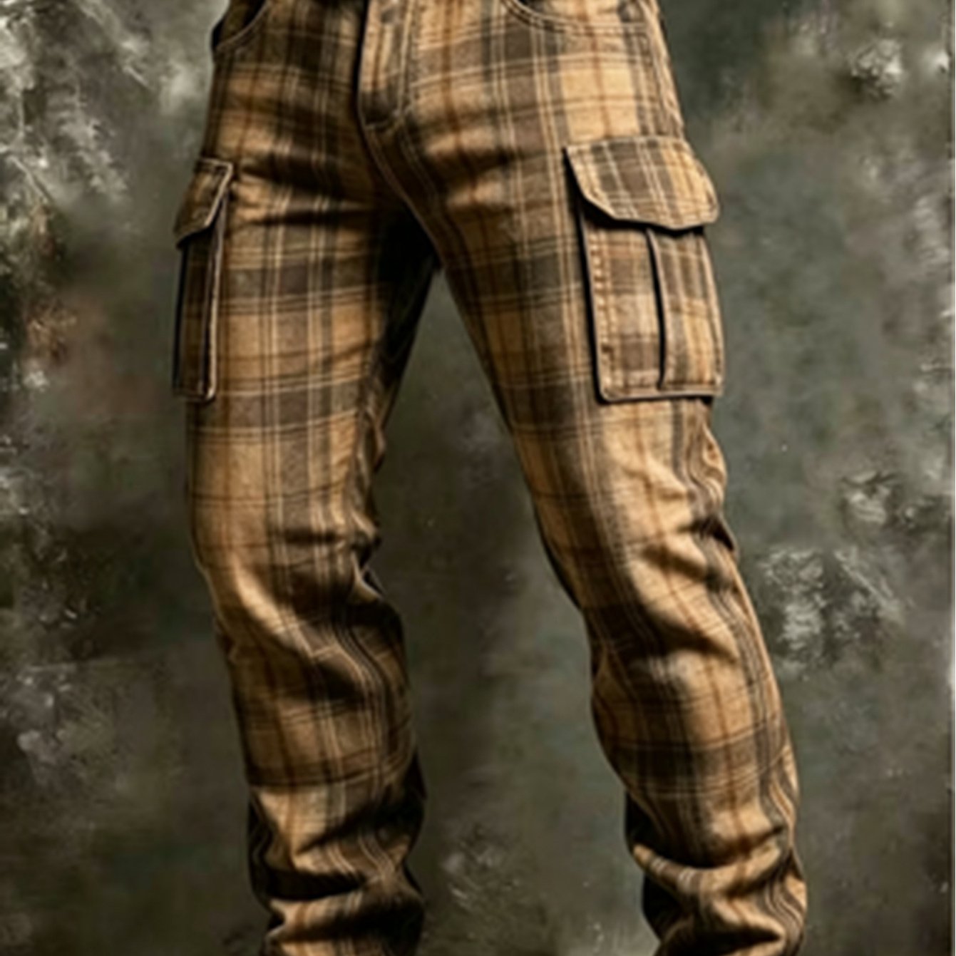 TEMU Cargo Pants, Unisex All Season Casual Streetwear, Straight Leg Trousers
